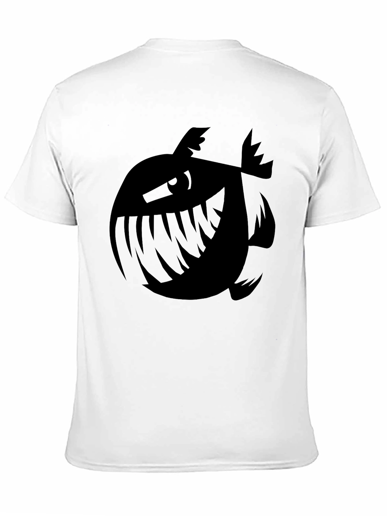 Mens Black Graphic Tee - Piranha Plant Design
