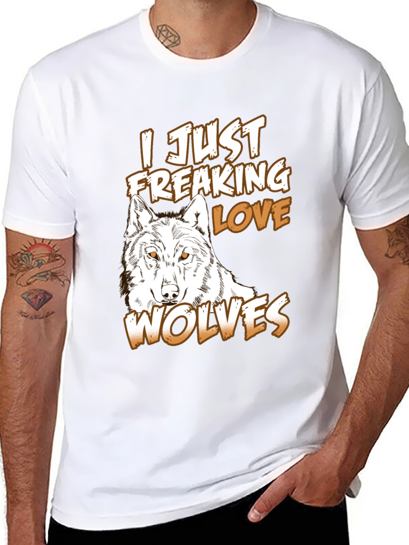 Wolf Lover T-Shirt - Freaking Love Wolves Graphic Tee