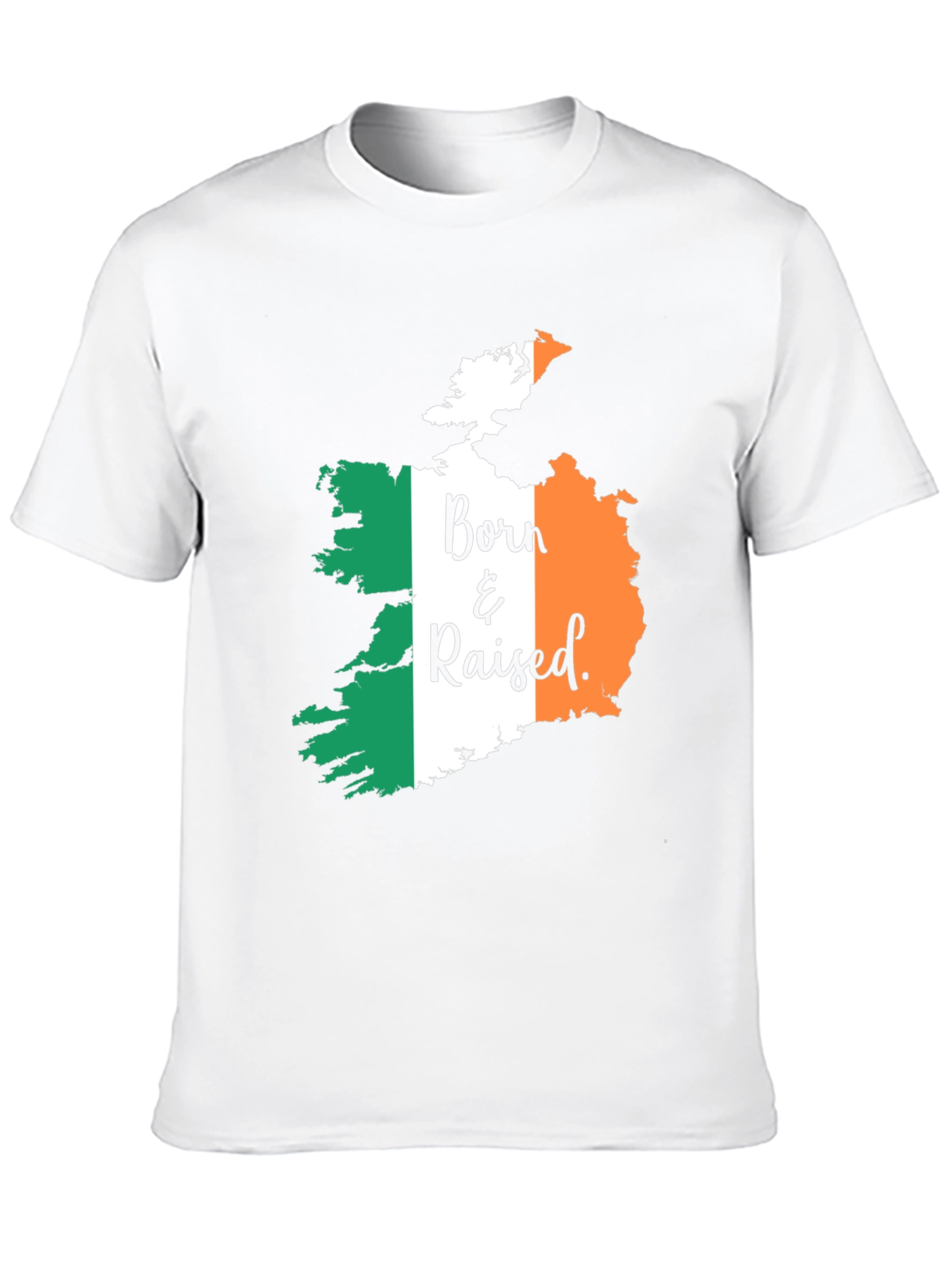 Born & Raised Ireland Flag Graphic T-Shirt