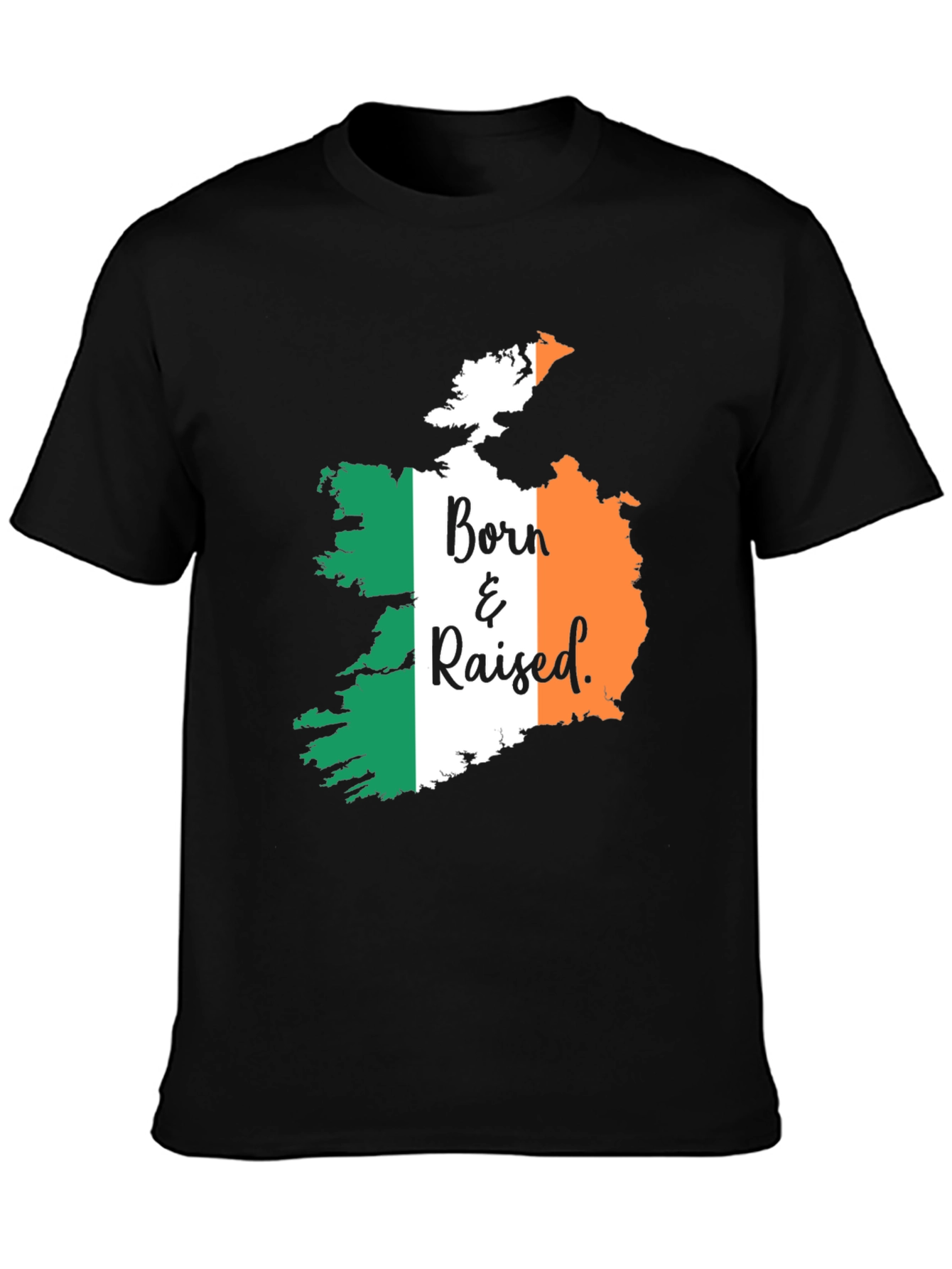 Born & Raised Ireland Flag Graphic T-Shirt