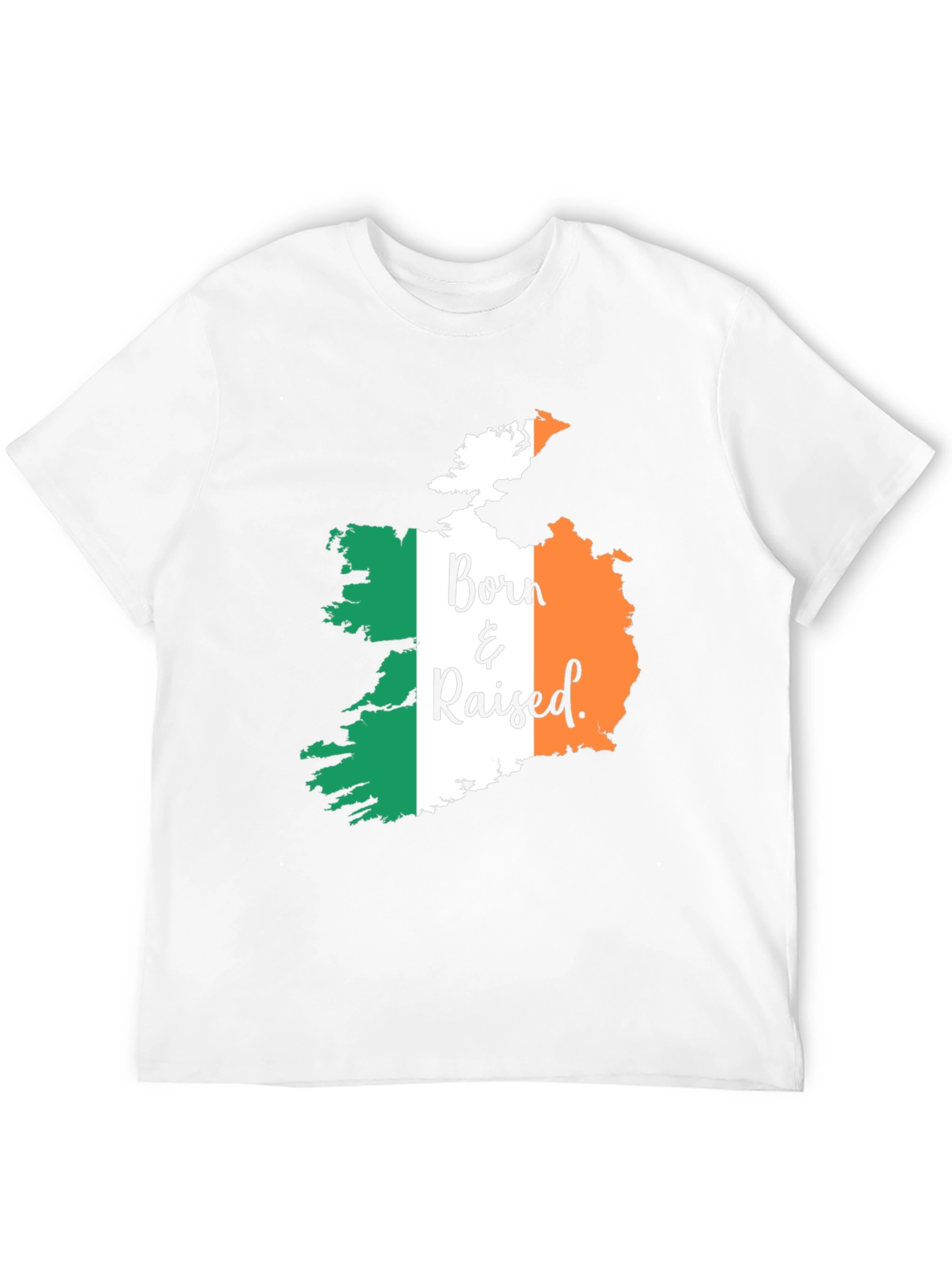 Born & Raised Ireland Flag Graphic T-Shirt