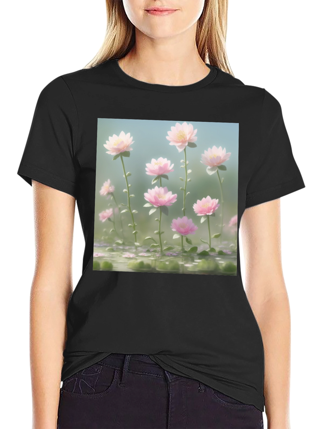 Lotus Garden Graphic Tee - Soft Cotton Blend
