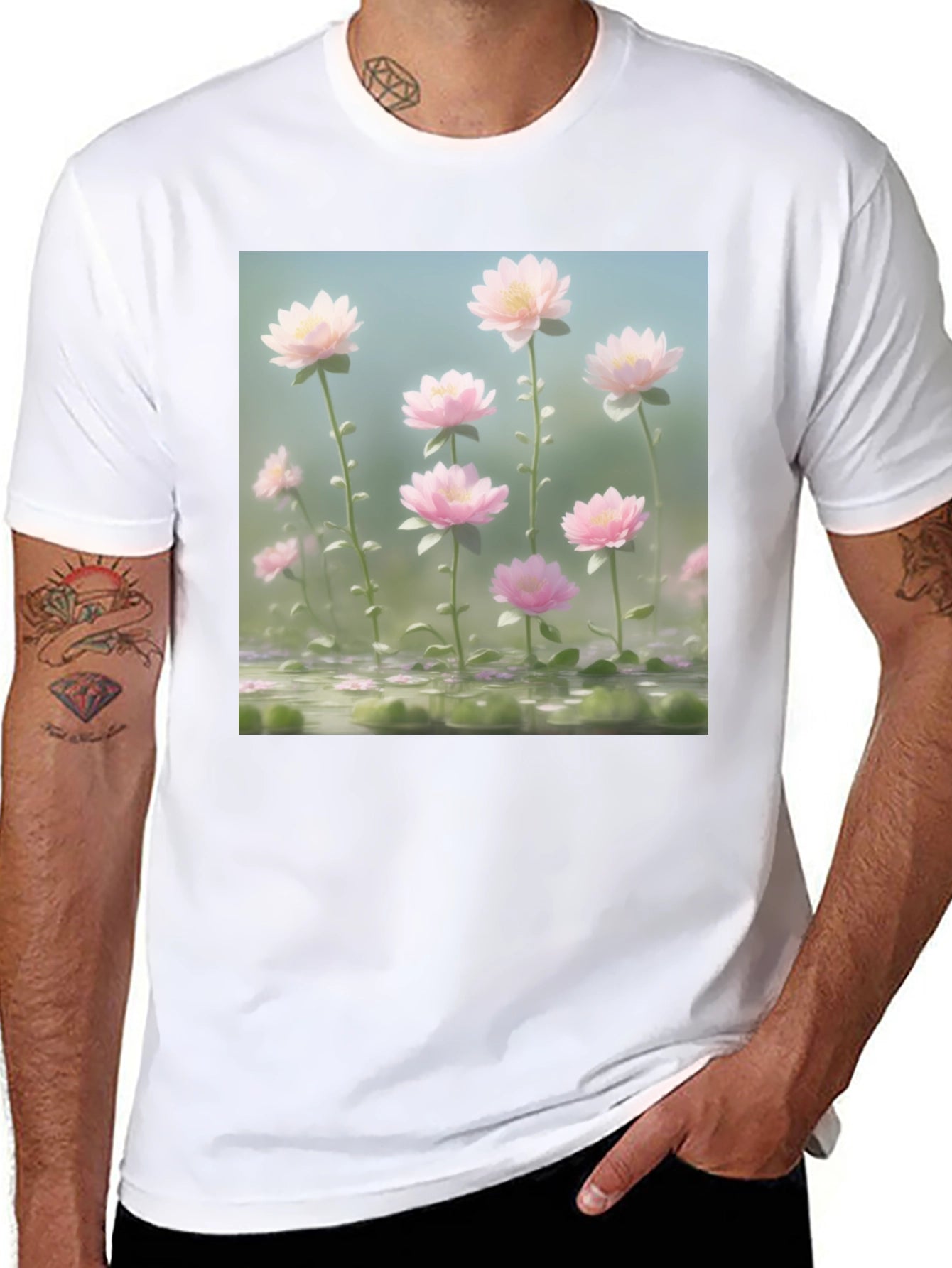 Lotus Garden Graphic Tee - Soft Cotton Blend