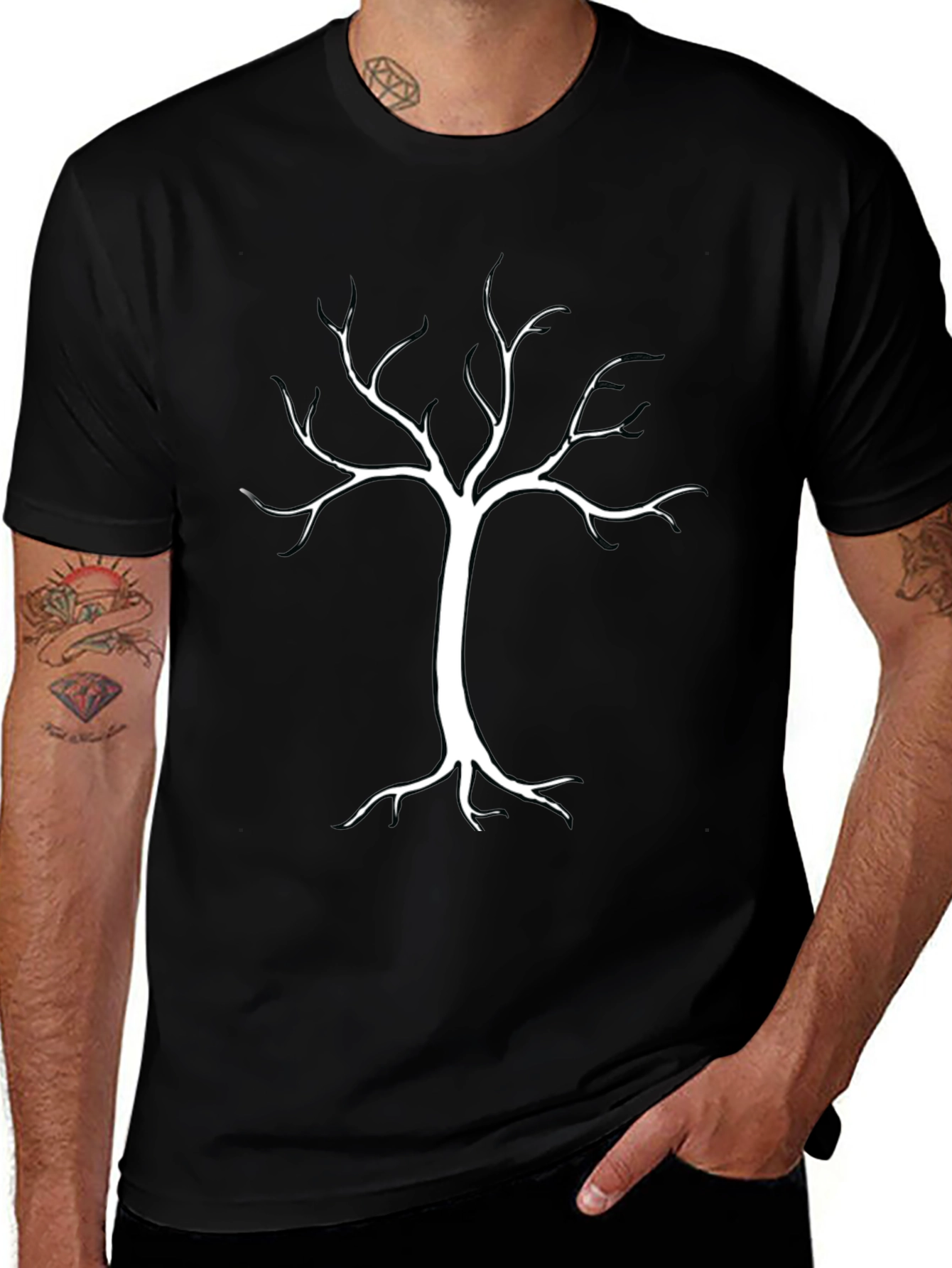 Black Tree Graphic Tee - Mens Casual Shirt