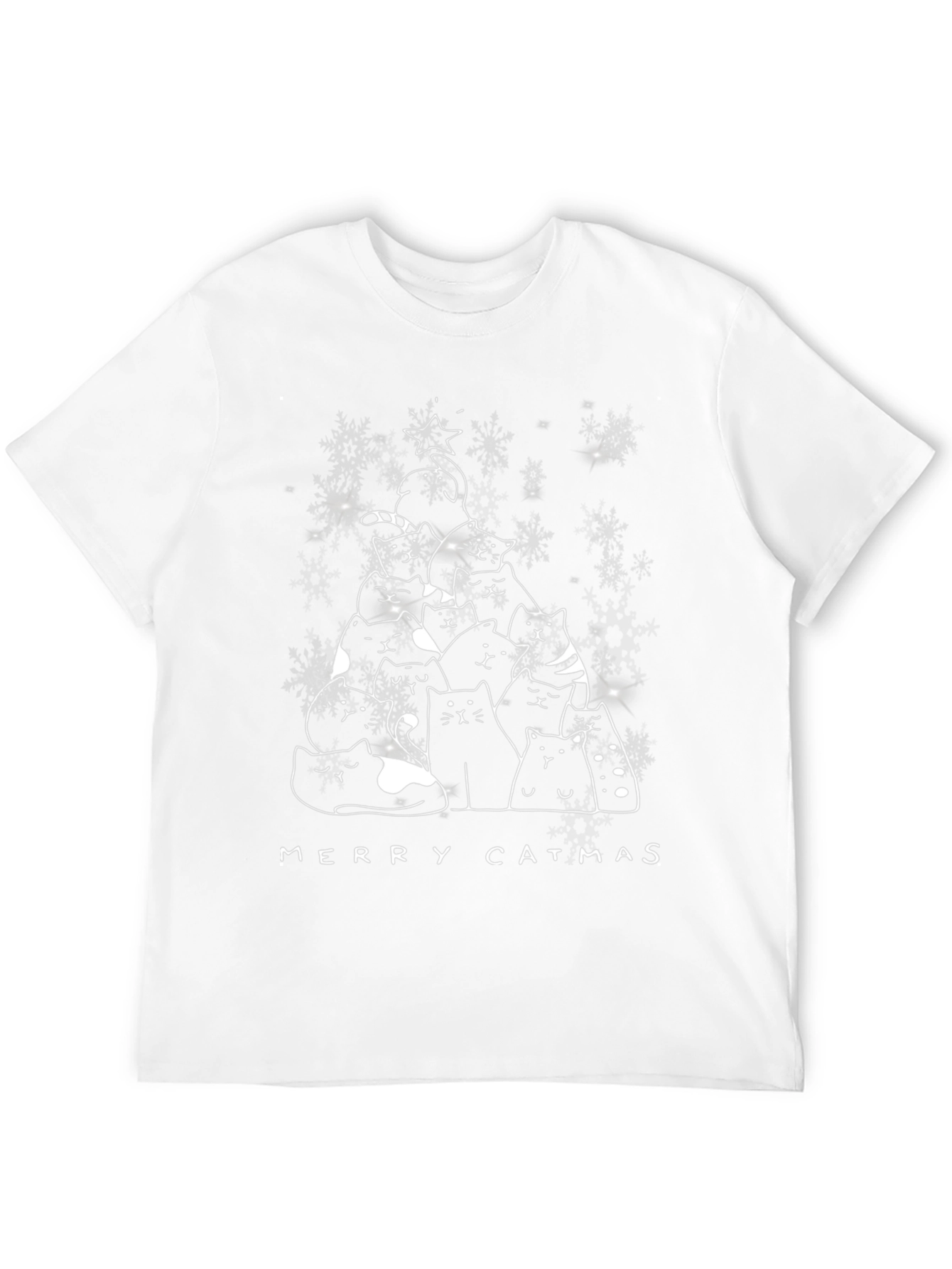 Merry Catmas T-Shirt - Festive Cat Christmas Tree Tee