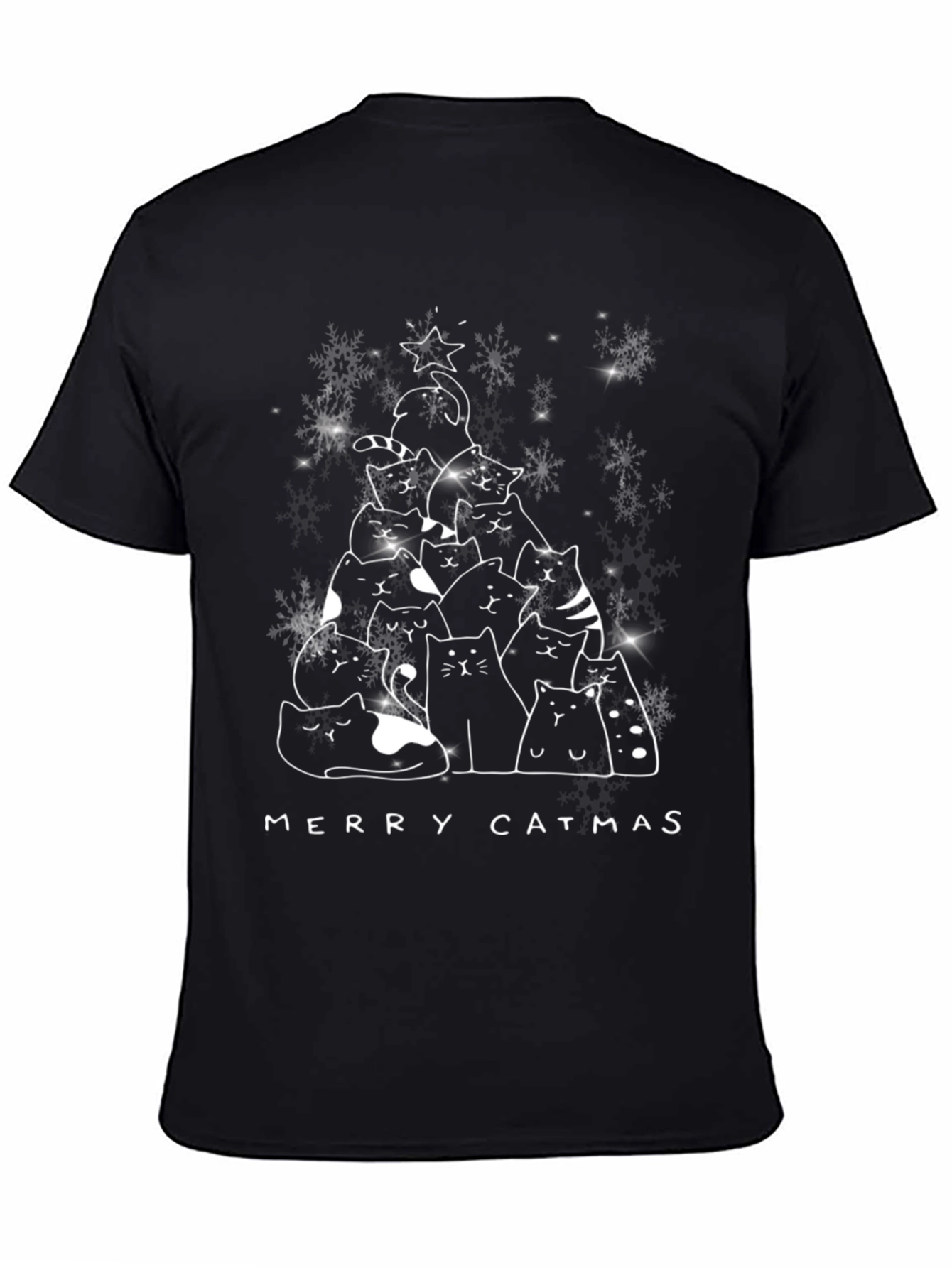 Merry Catmas T-Shirt - Festive Cat Christmas Tree Tee