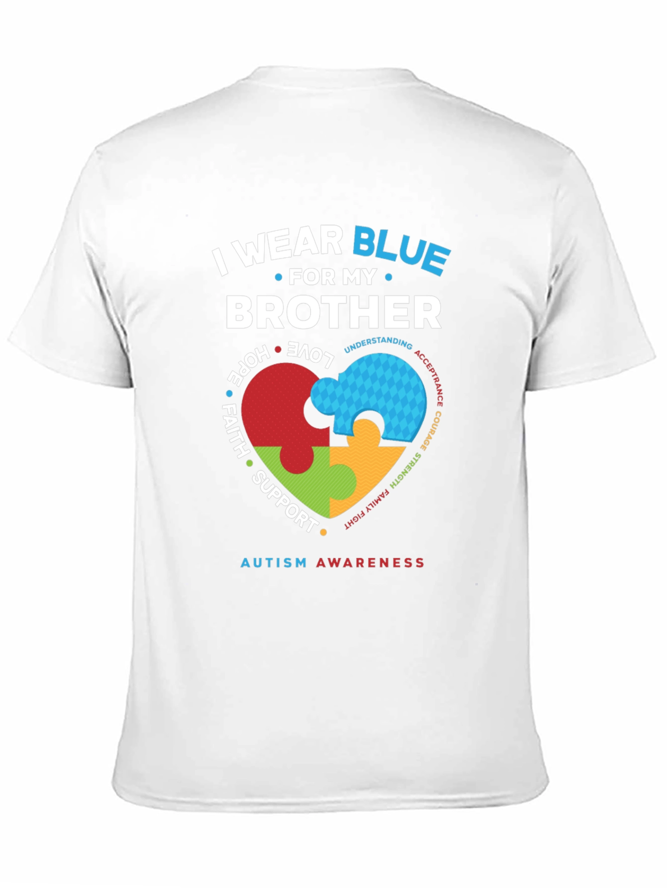 Autism Awareness Brother T-Shirt - I Wear Blue