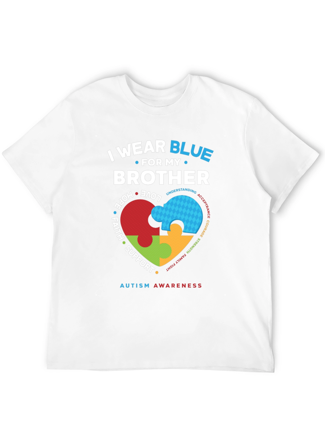 Autism Awareness Brother T-Shirt - I Wear Blue