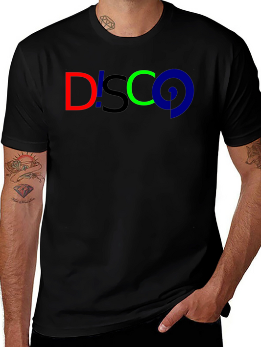 Disco Graphic Tee - Black Cotton T-Shirt