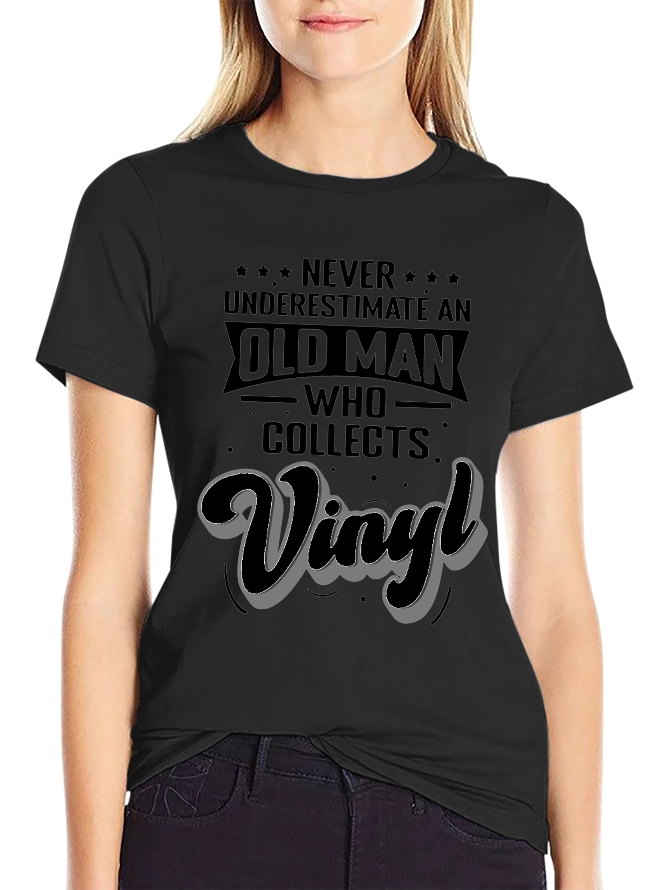 Vinyl Collector T-Shirt - Old Man Never Underestimate