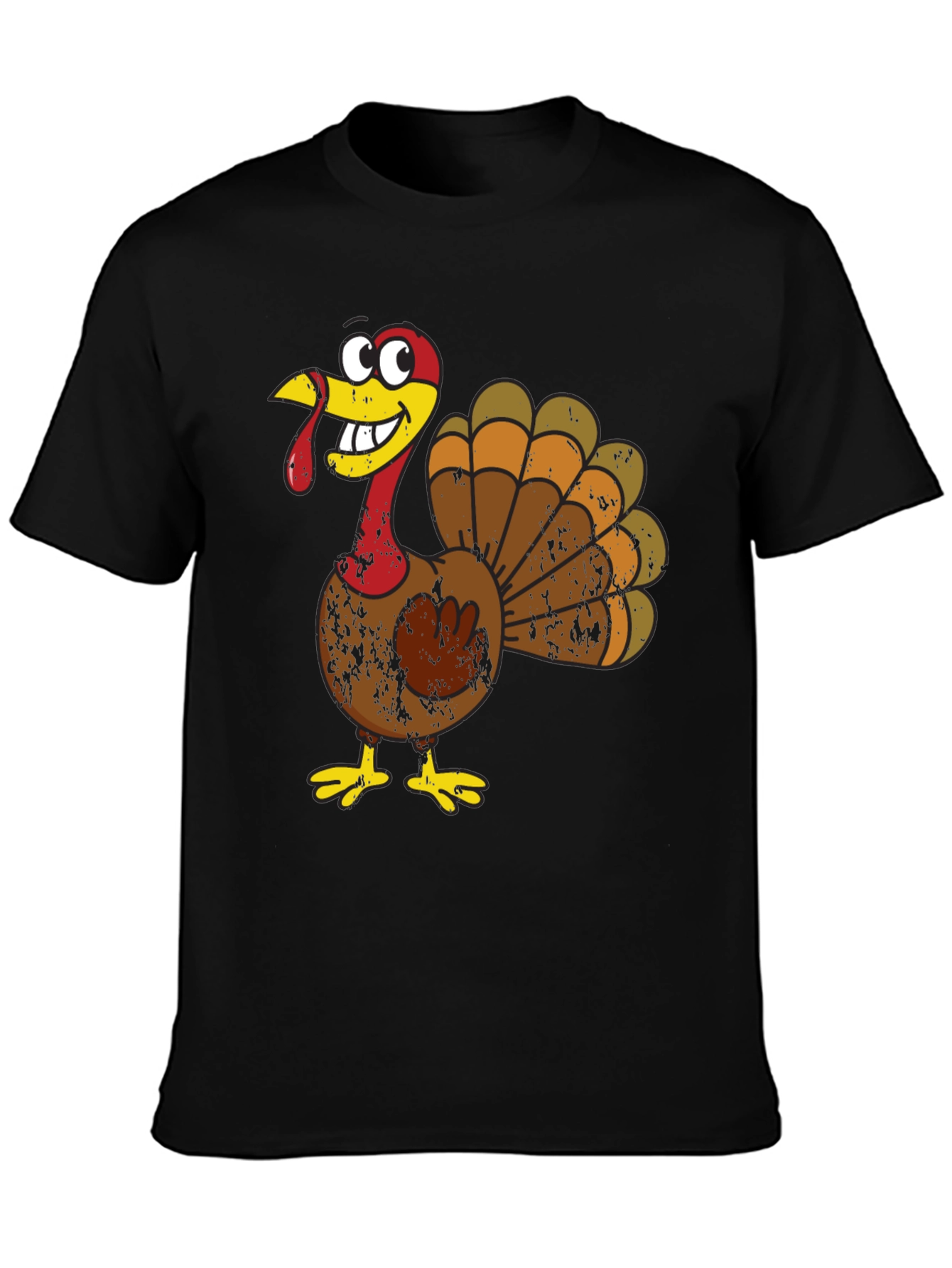 Thanksgiving Turkey Graphic Tee - Funny Cartoon Bird Shirt