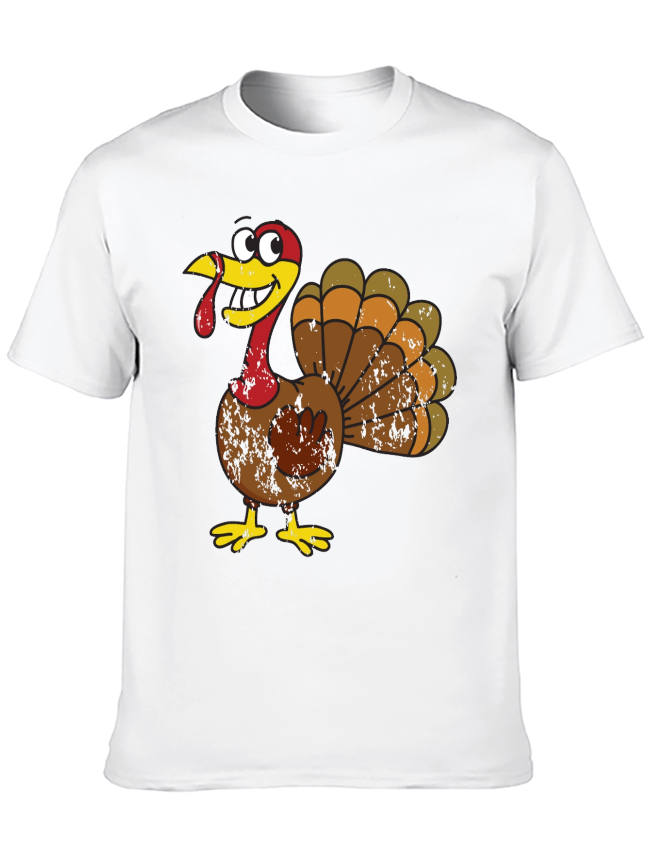 Thanksgiving Turkey Graphic Tee - Funny Cartoon Bird Shirt