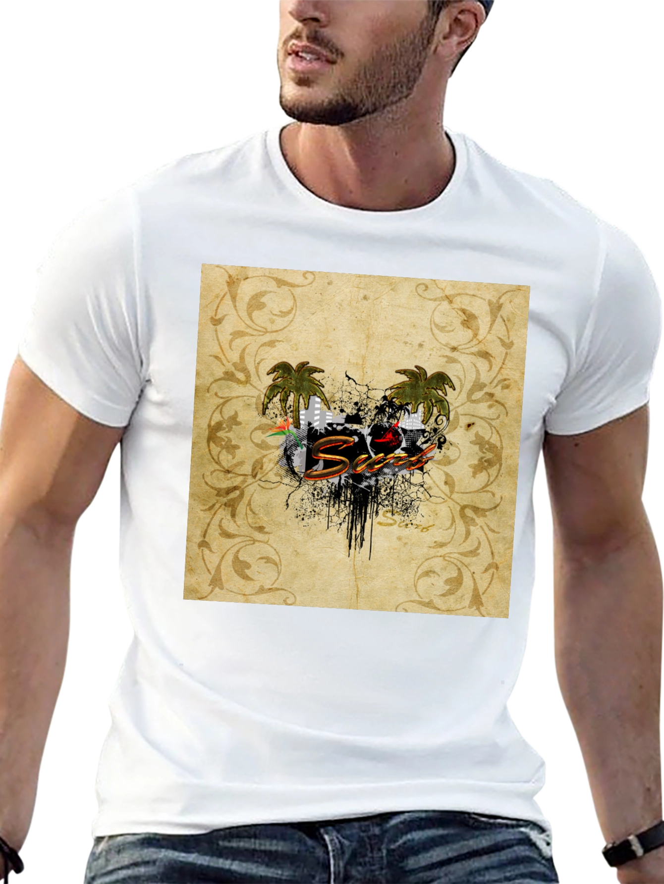 Tropical Vibe Black T-Shirt