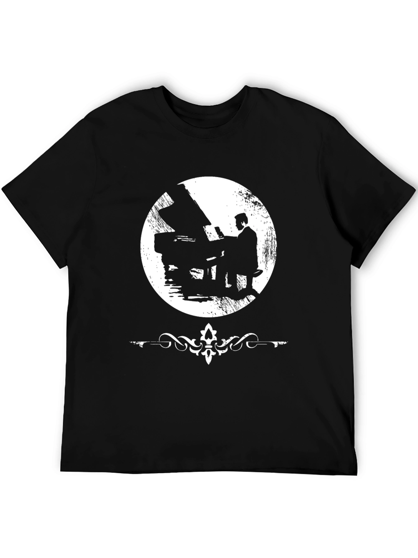 Piano Man Graphic T-Shirt - Black
