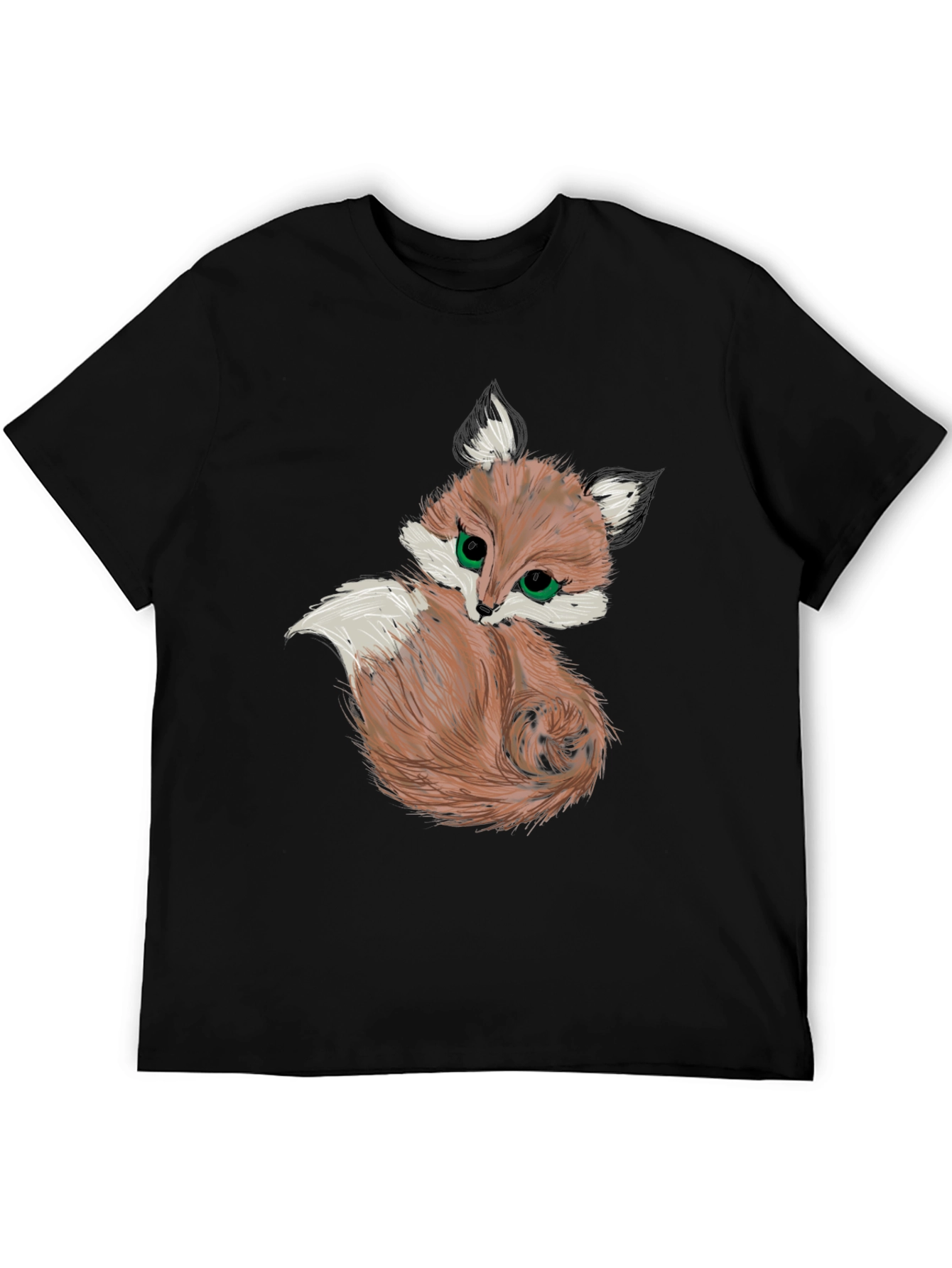 Cute Fox Graphic Tee - Black Unisex Shirt