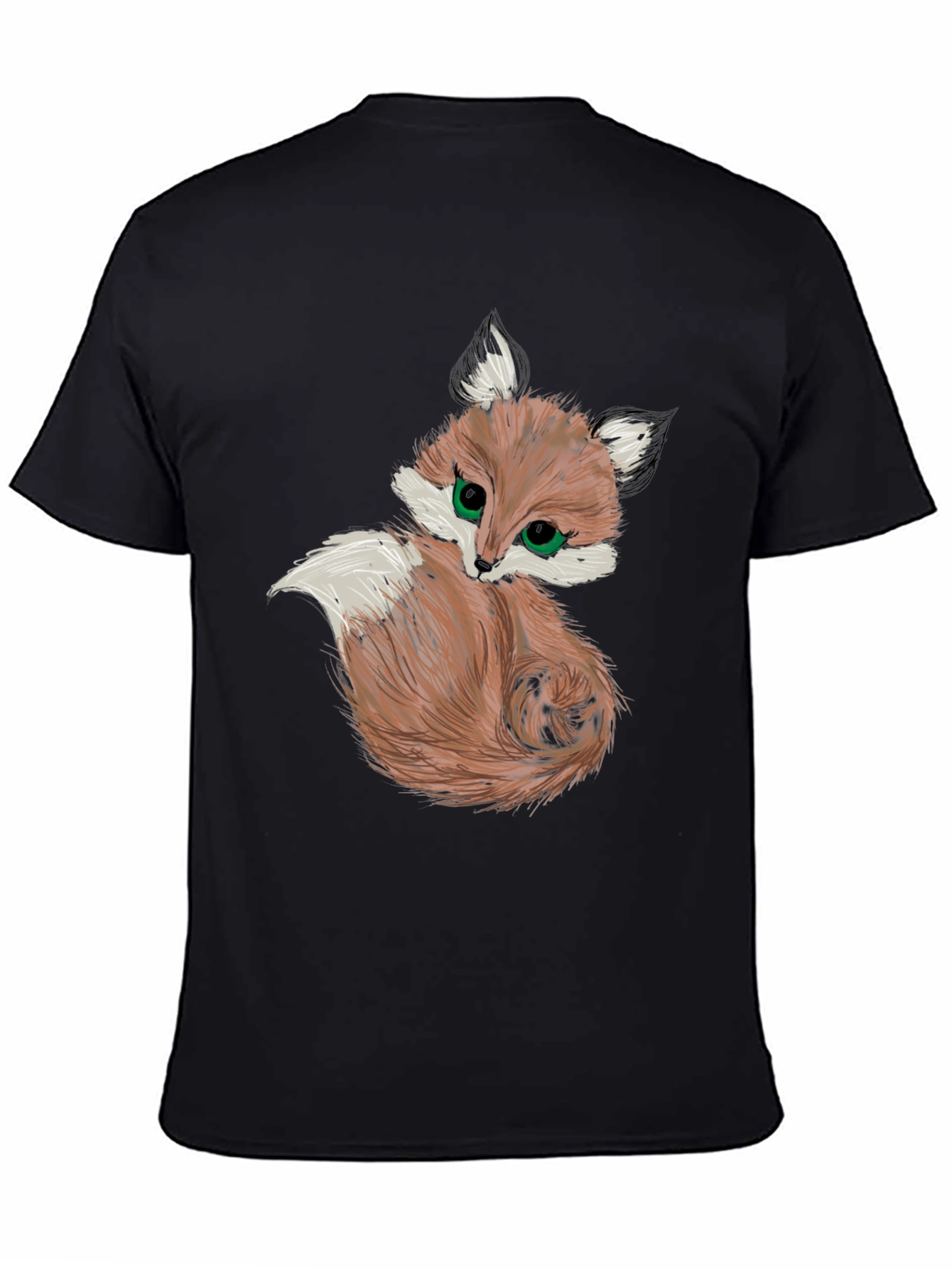 Cute Fox Graphic Tee - Black Unisex Shirt