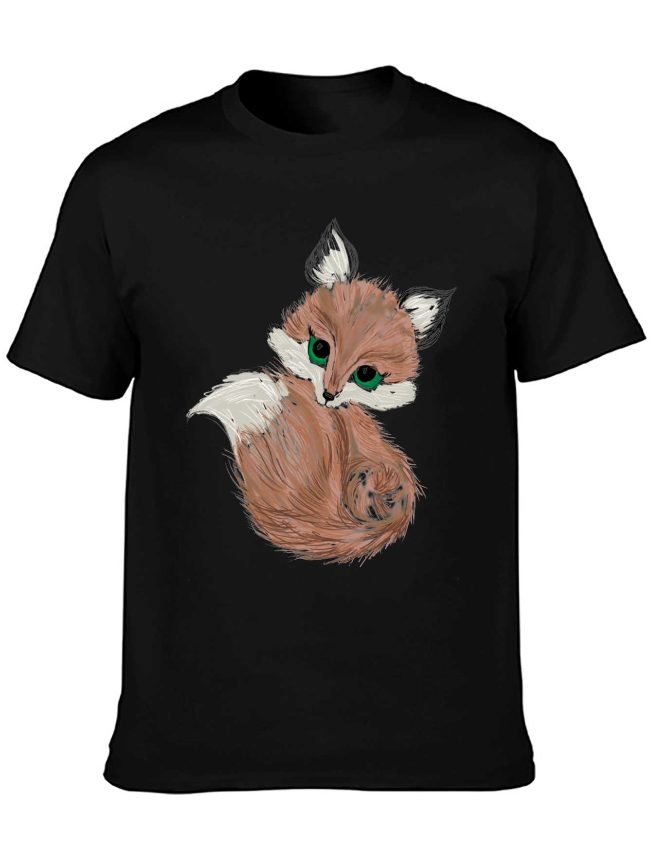 Cute Fox Graphic Tee - Black Unisex Shirt
