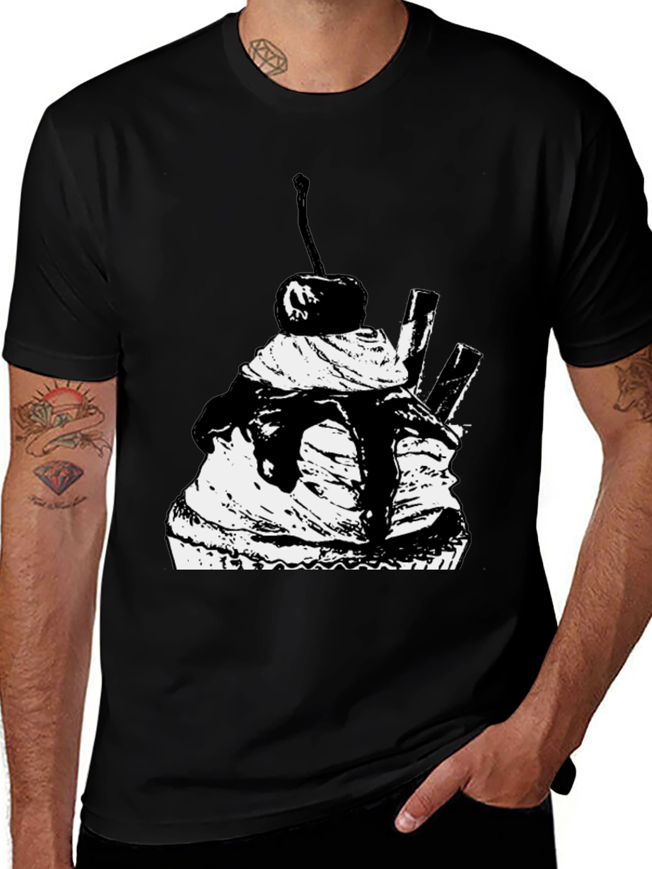 Cupcake Graphic Black T-Shirt