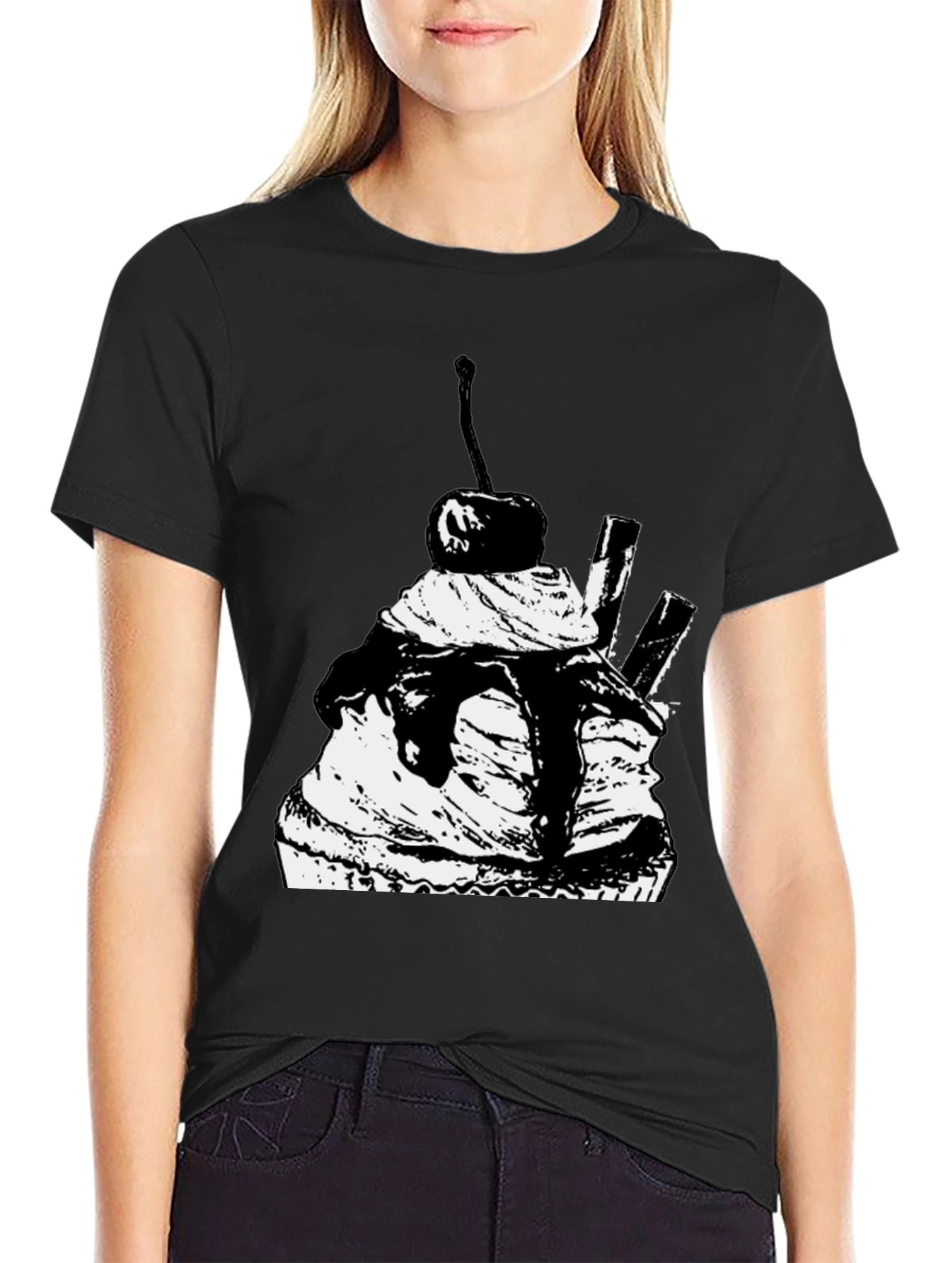 Cupcake Graphic Black T-Shirt