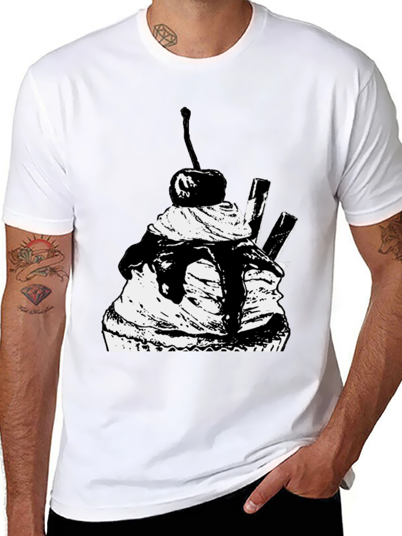 Cupcake Graphic Black T-Shirt