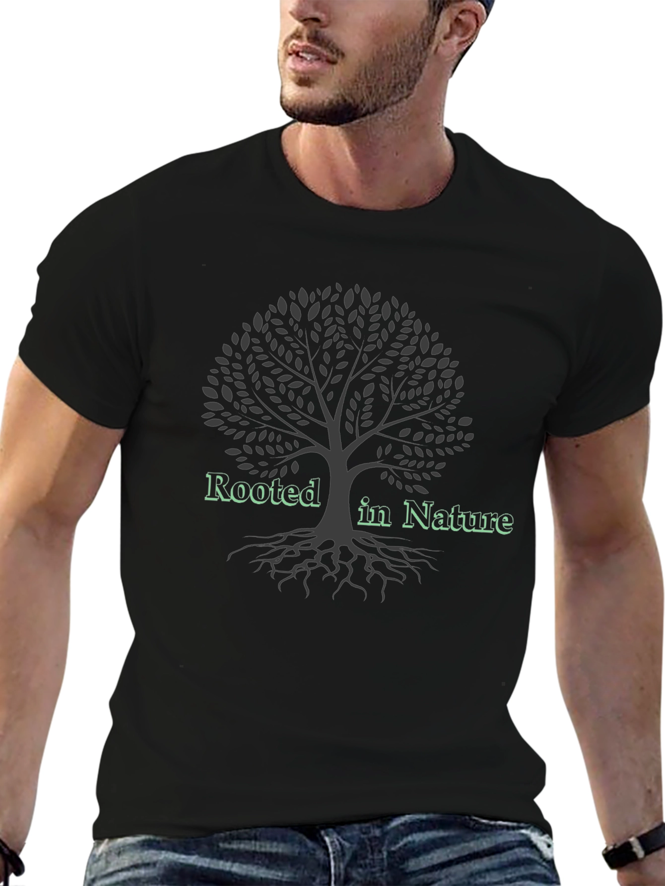 Rooted in Nature Graphic Tee - Tree Design