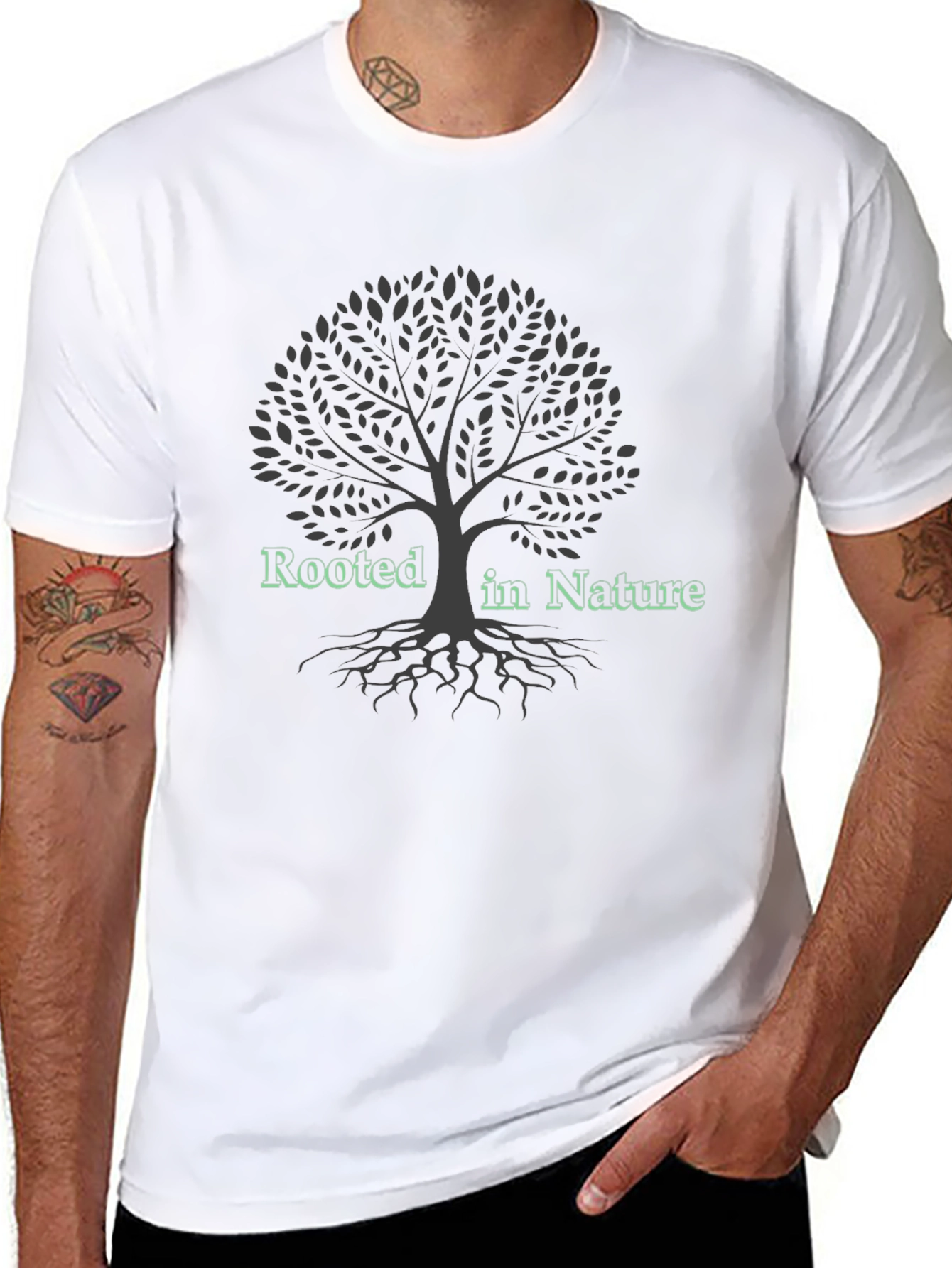 Rooted in Nature Graphic Tee - Tree Design