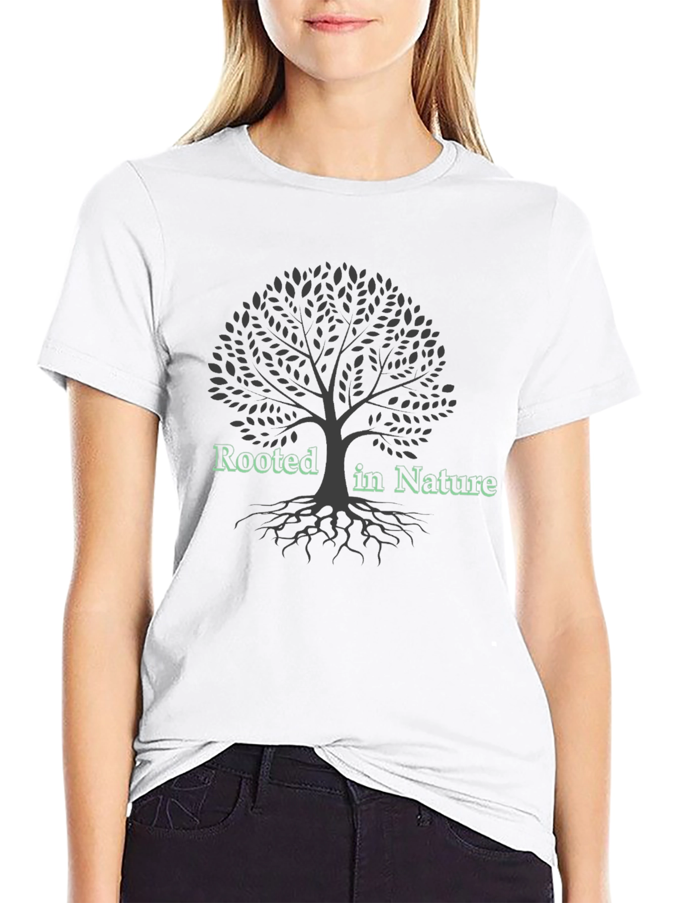 Rooted in Nature Graphic Tee - Tree Design