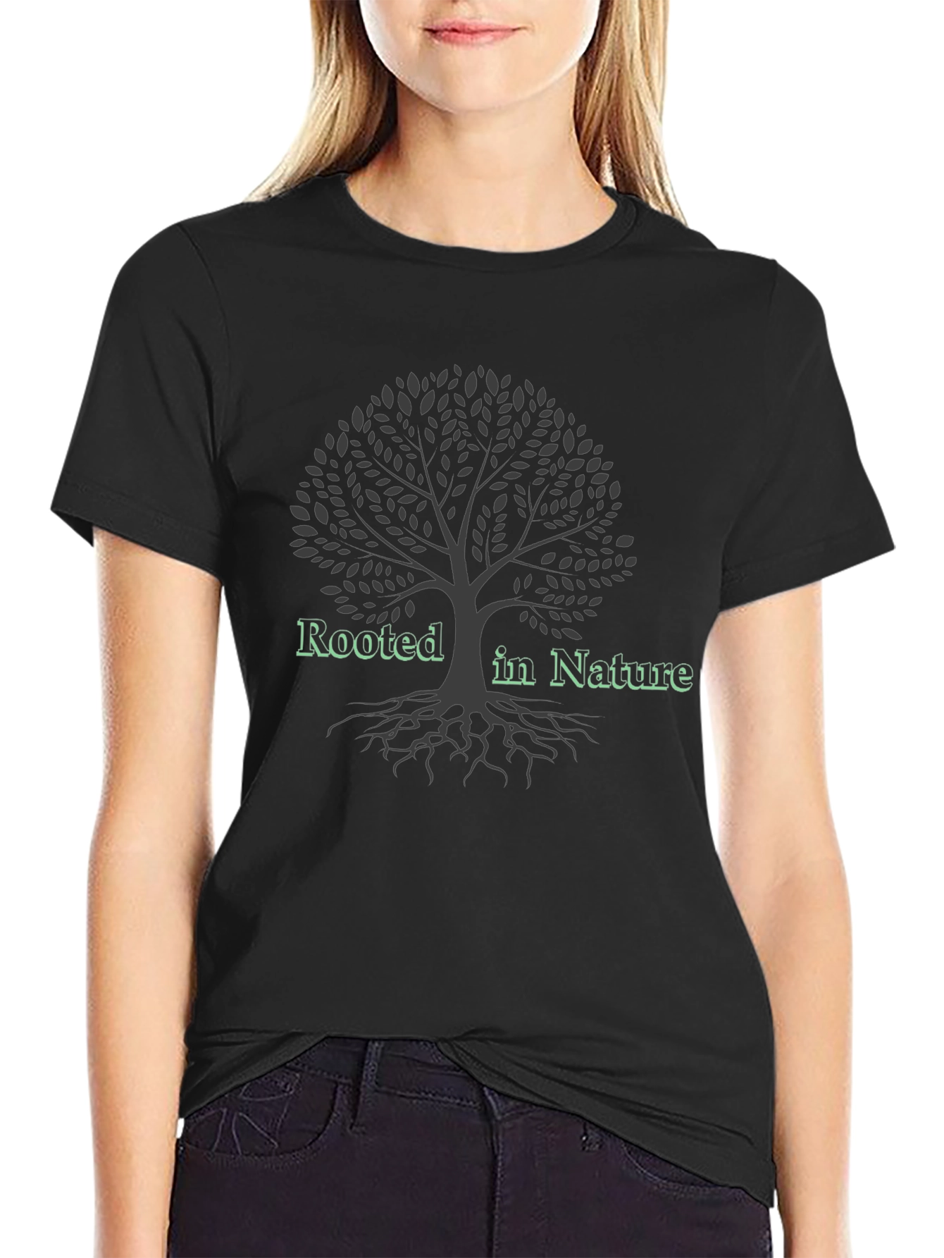 Rooted in Nature Graphic Tee - Tree Design
