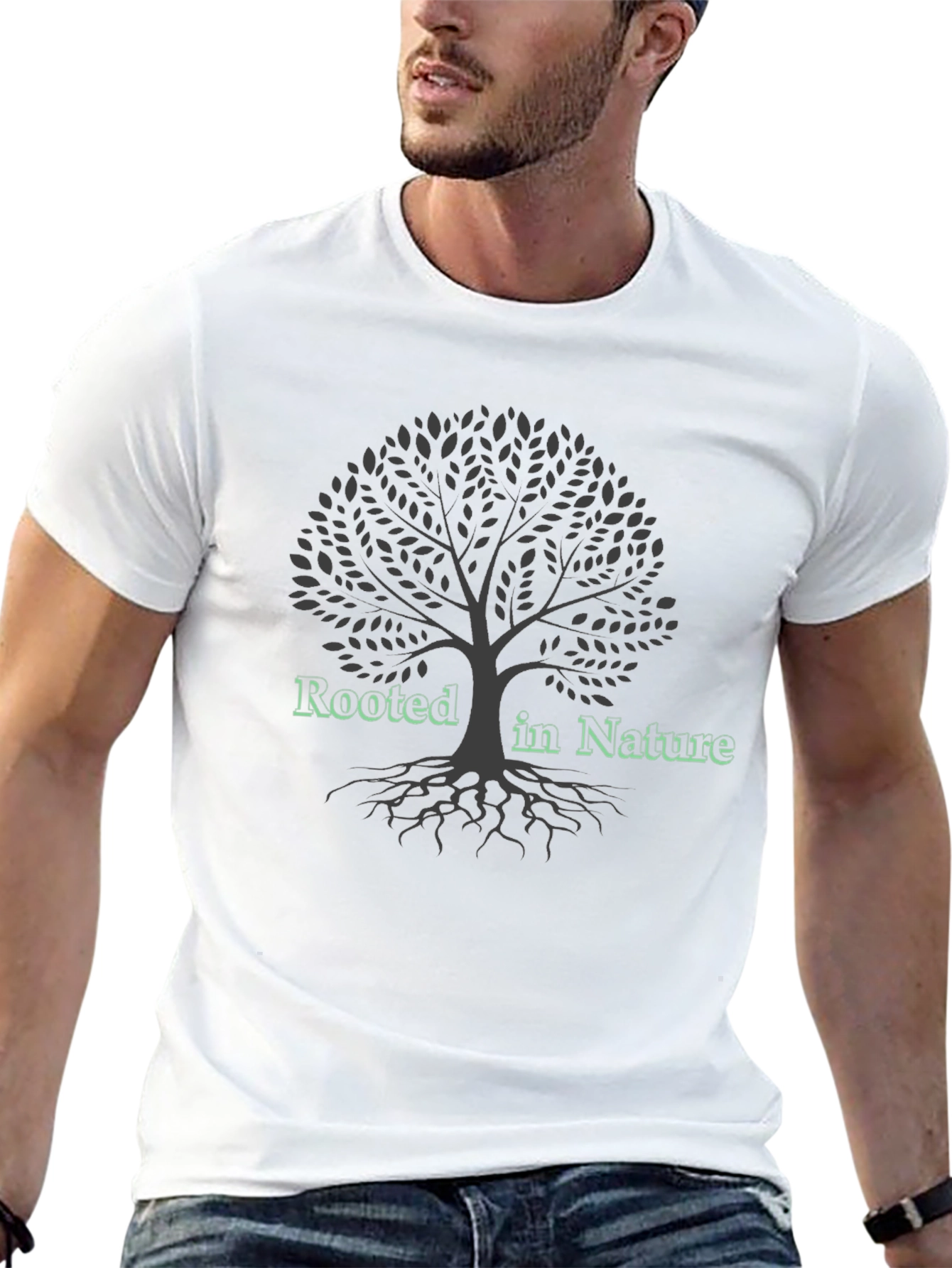 Rooted in Nature Graphic Tee - Tree Design