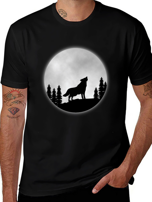 Wolf Moon T-Shirt - Black Cotton Graphic Tee