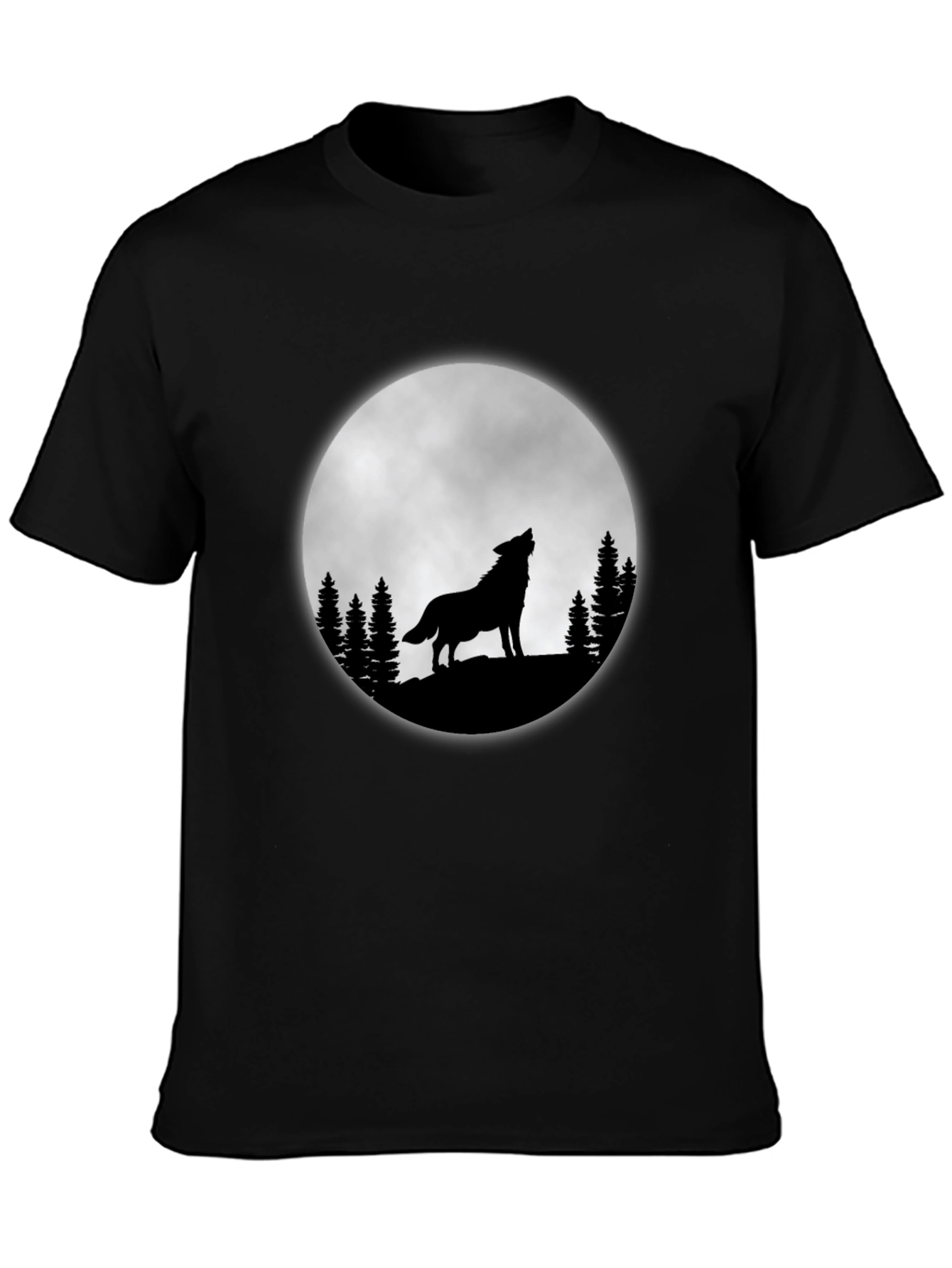 Wolf Moon T-Shirt - Black Cotton Graphic Tee