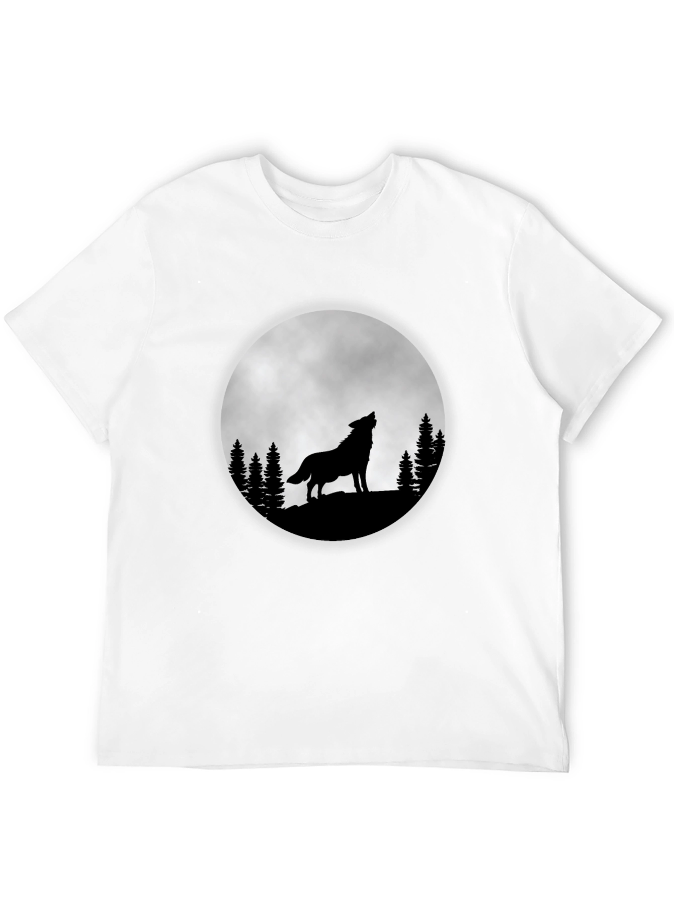 Wolf Moon T-Shirt - Black Cotton Graphic Tee