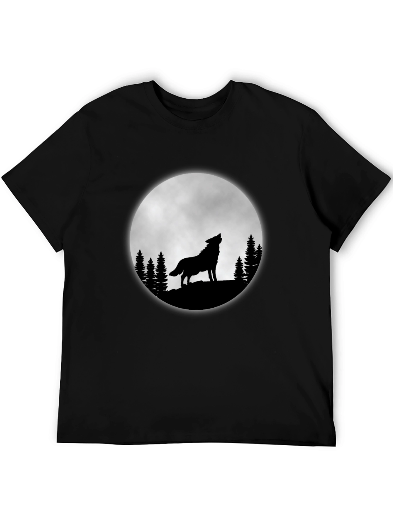 Wolf Moon T-Shirt - Black Cotton Graphic Tee