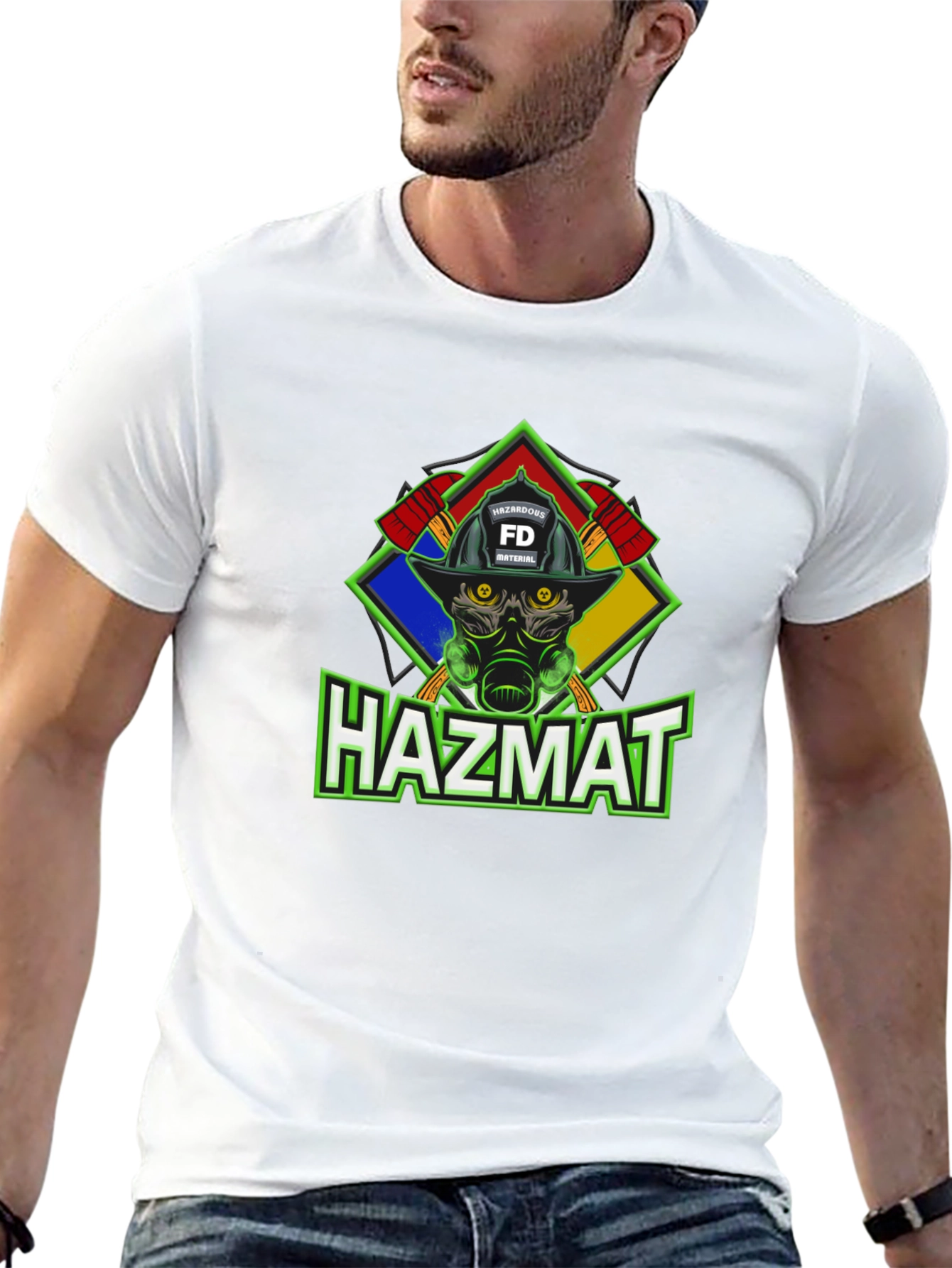HAZMAT Firefighter Graphic T-Shirt