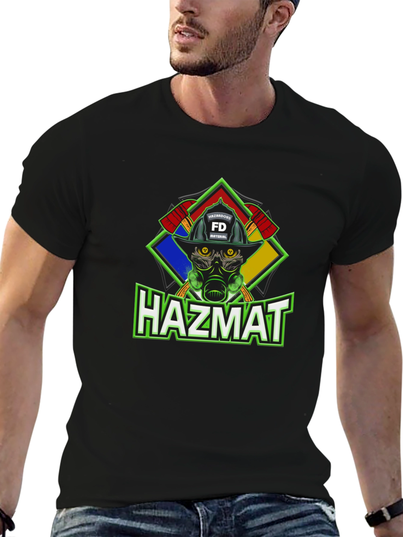 HAZMAT Firefighter Graphic T-Shirt