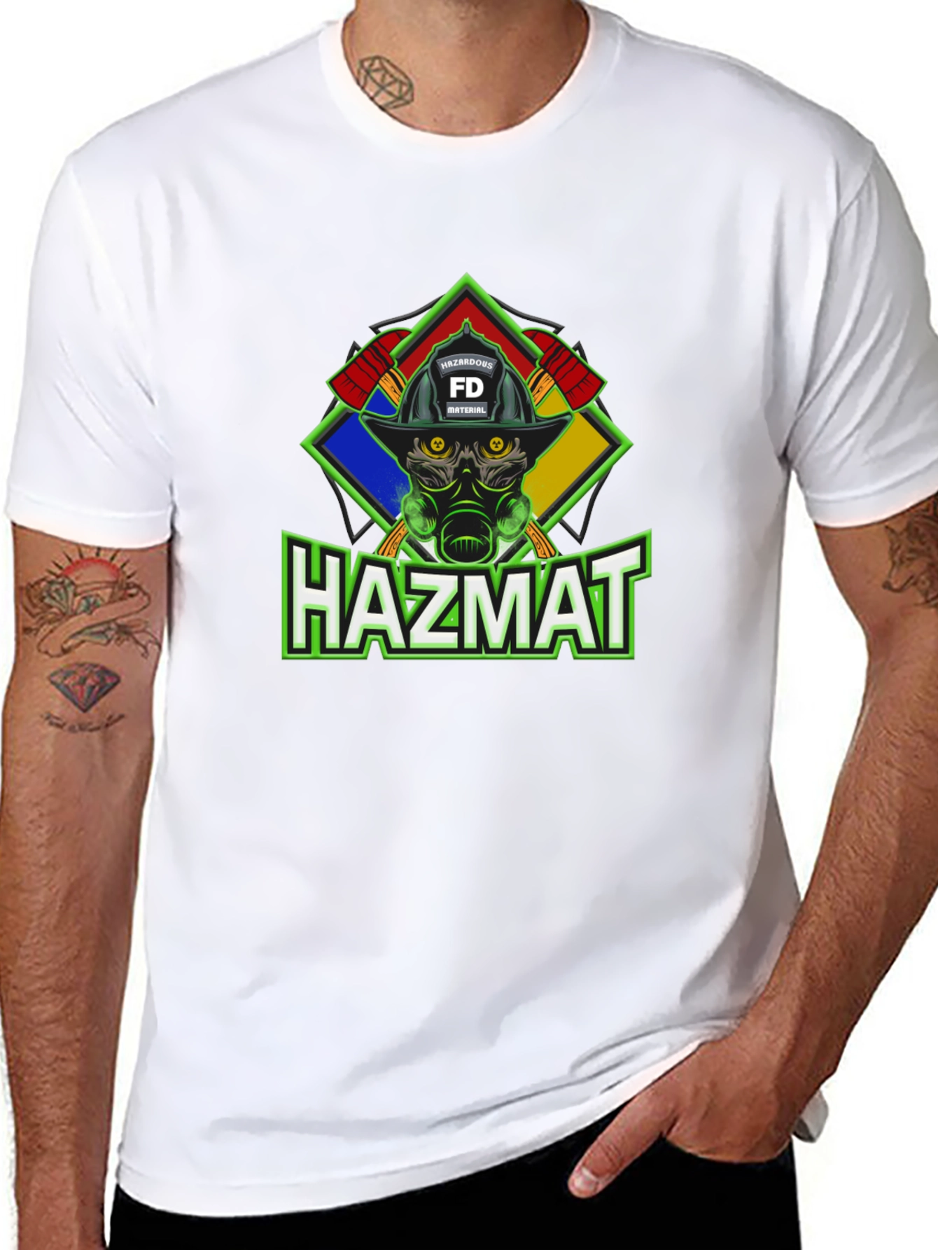 HAZMAT Firefighter Graphic T-Shirt