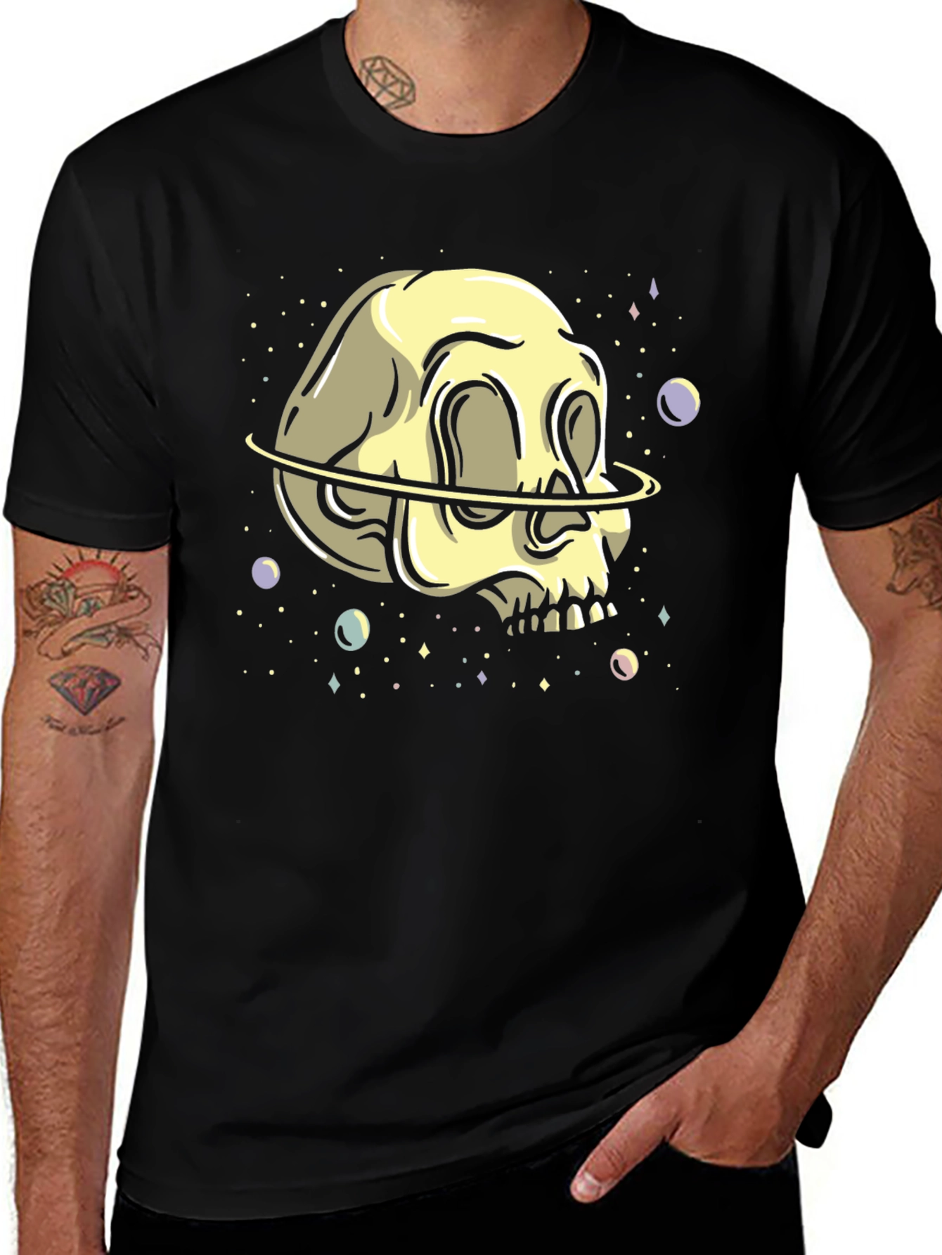 Skull Planet Graphic Tee - Black Unisex T-Shirt