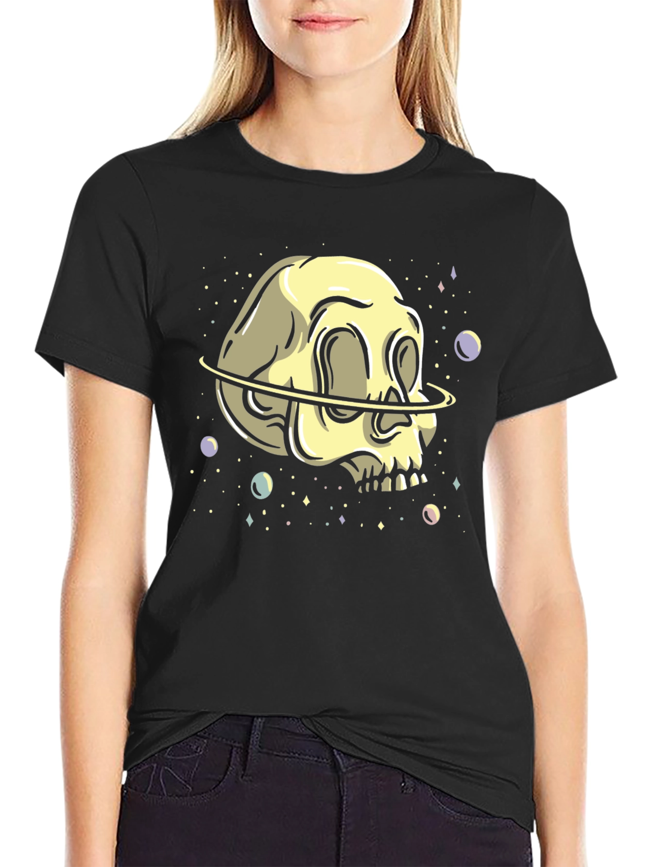 Skull Planet Graphic Tee - Black Unisex T-Shirt