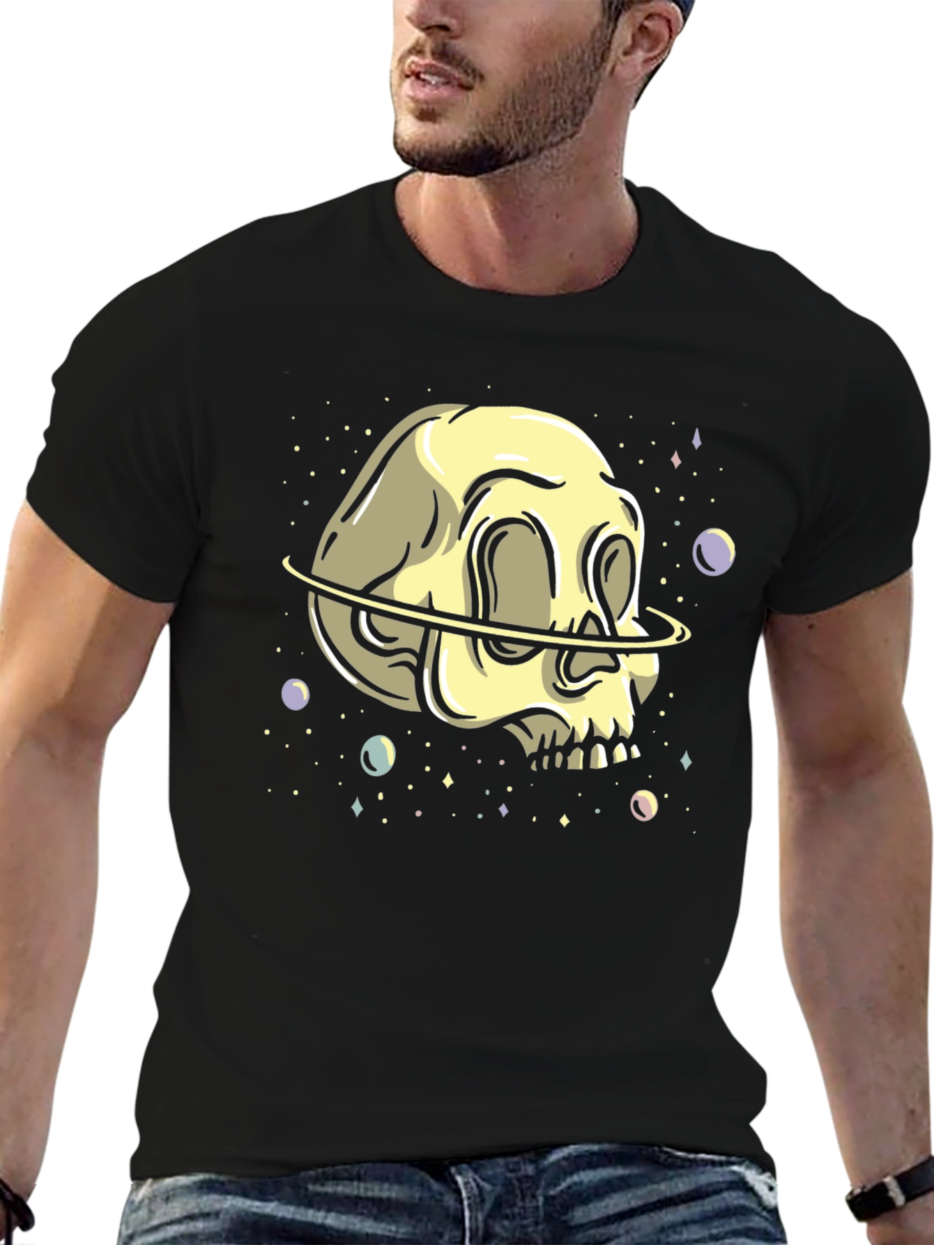 Skull Planet Graphic Tee - Black Unisex T-Shirt