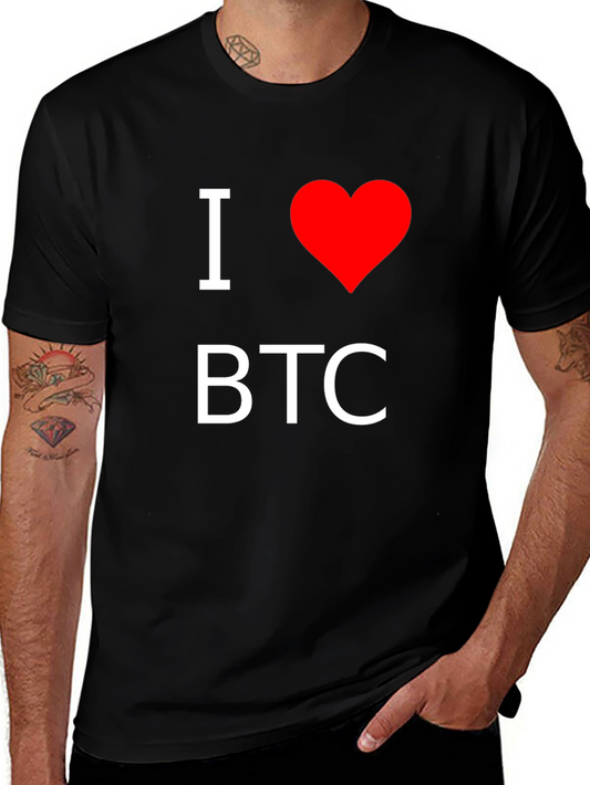 I Love BTC T-Shirt - Black Crypto Tee