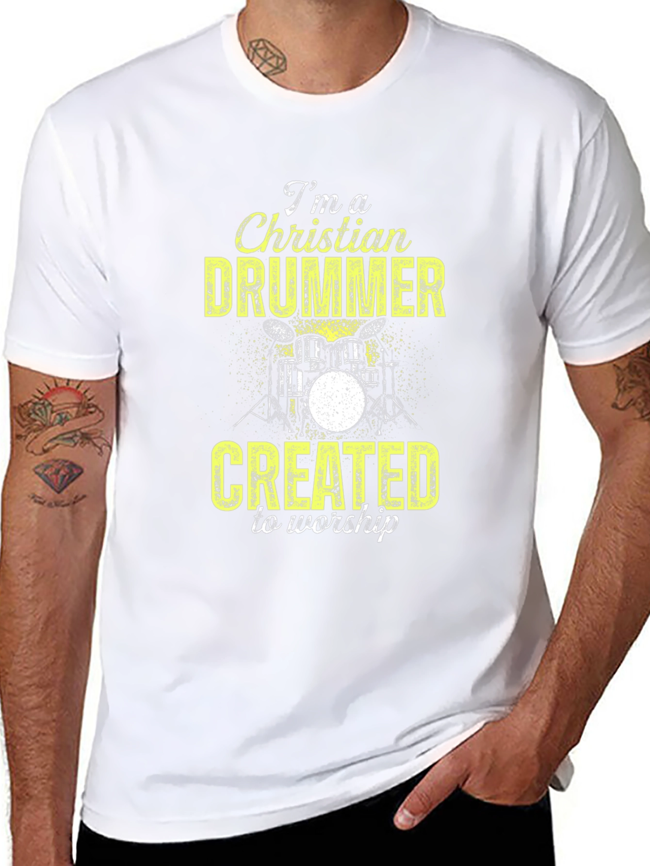Christian Drummer T-Shirt - Worship Music Tee