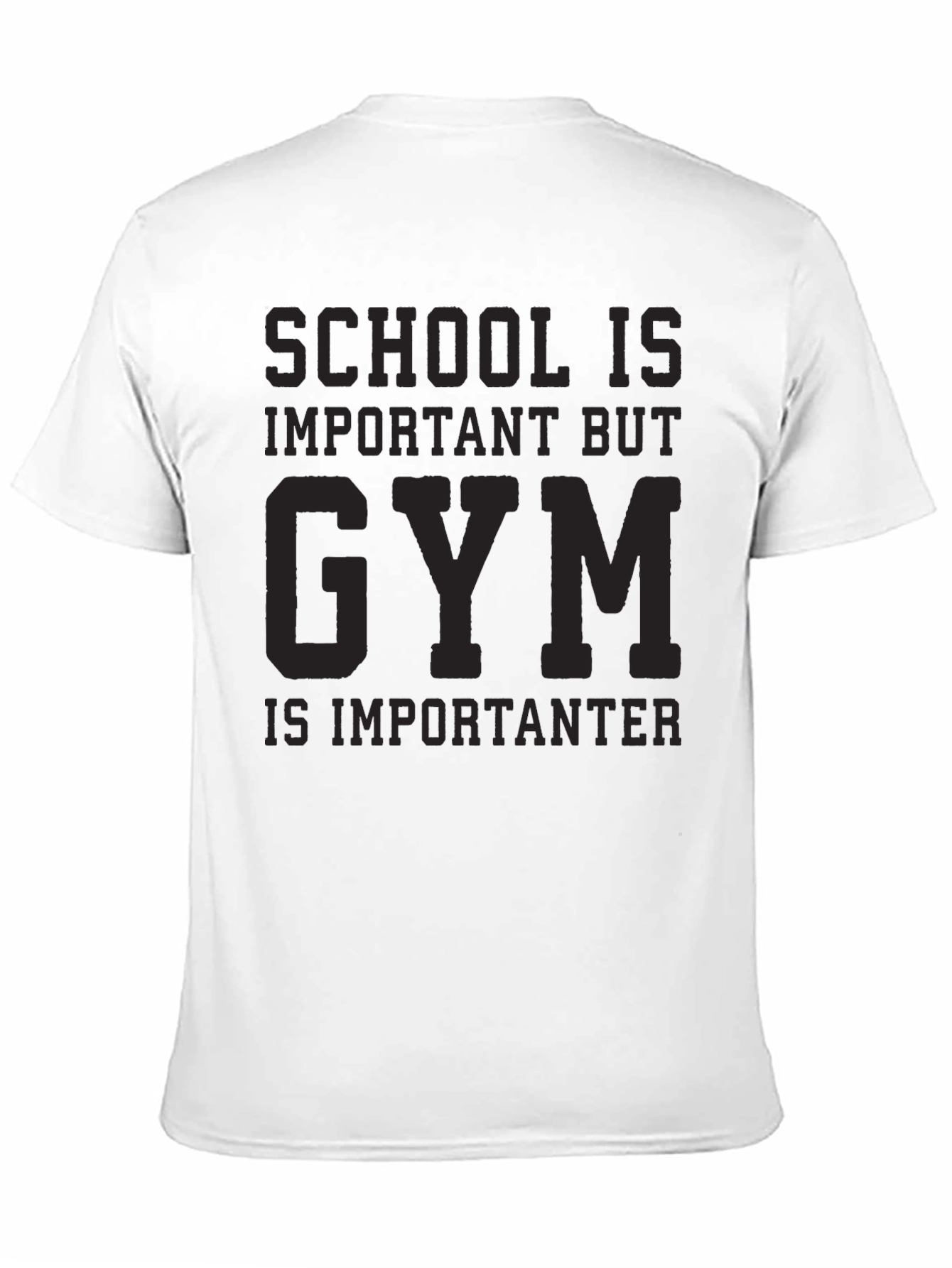 Gym is Importanter Black Graphic Tee