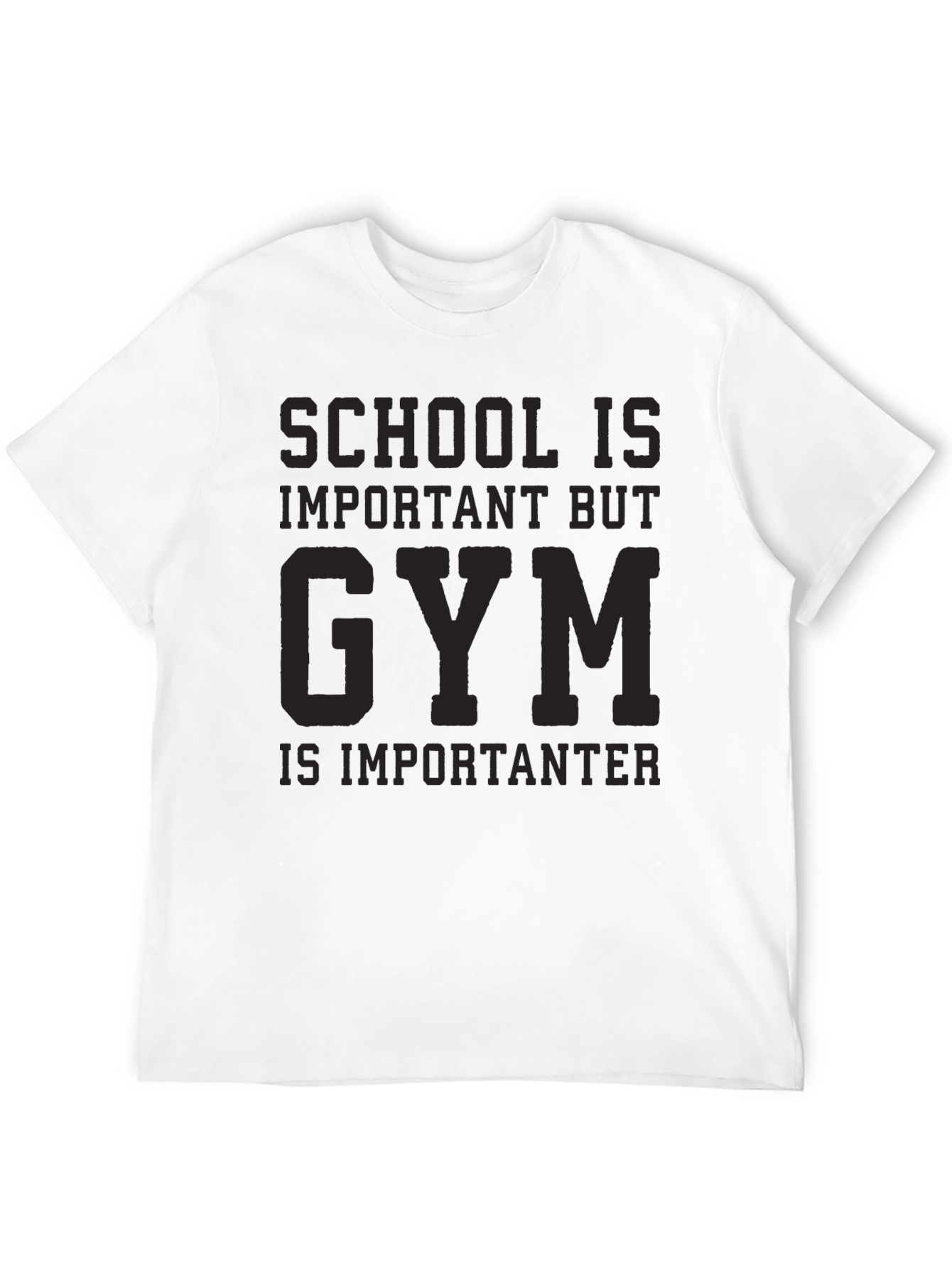 Gym is Importanter Black Graphic Tee