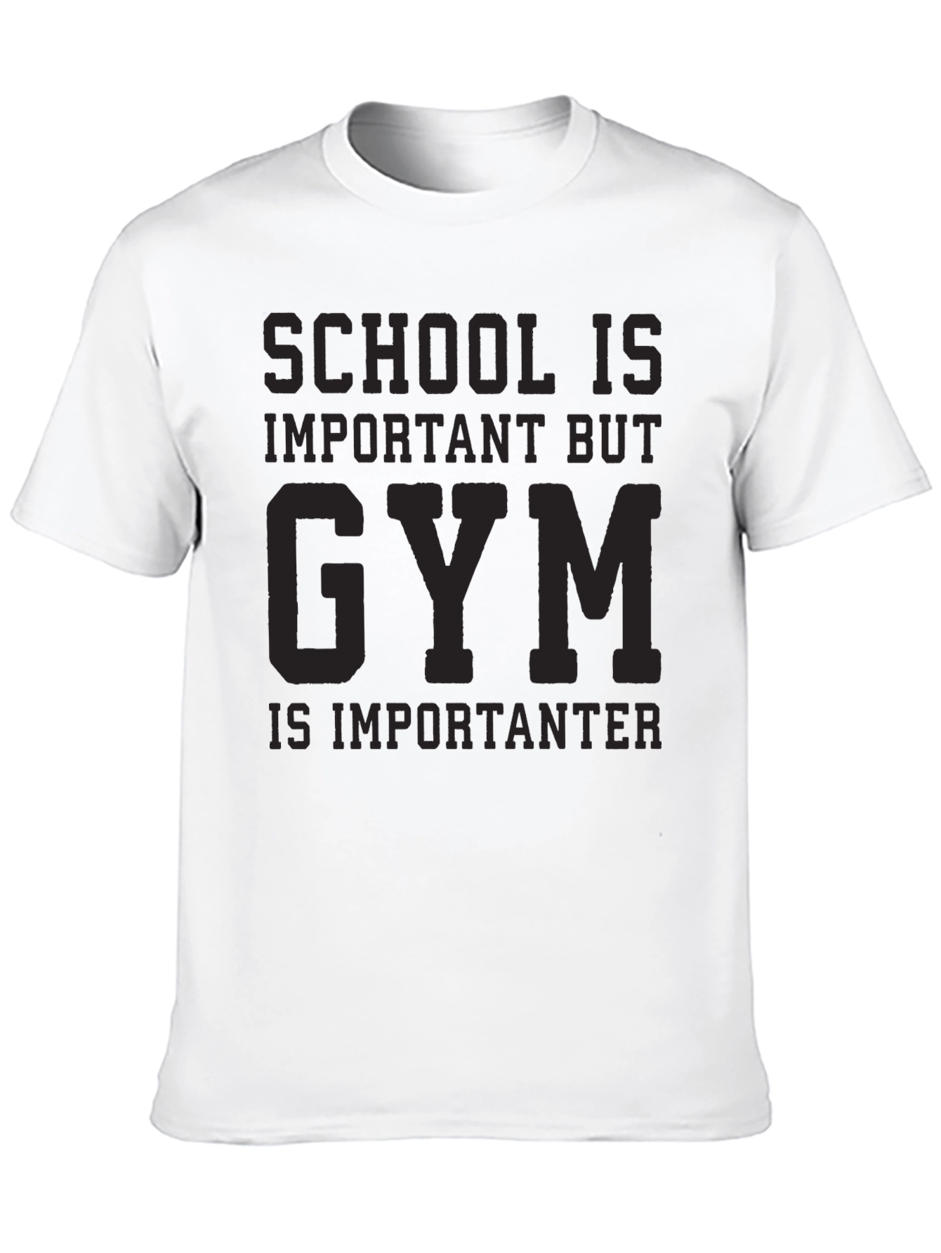 Gym is Importanter Black Graphic Tee