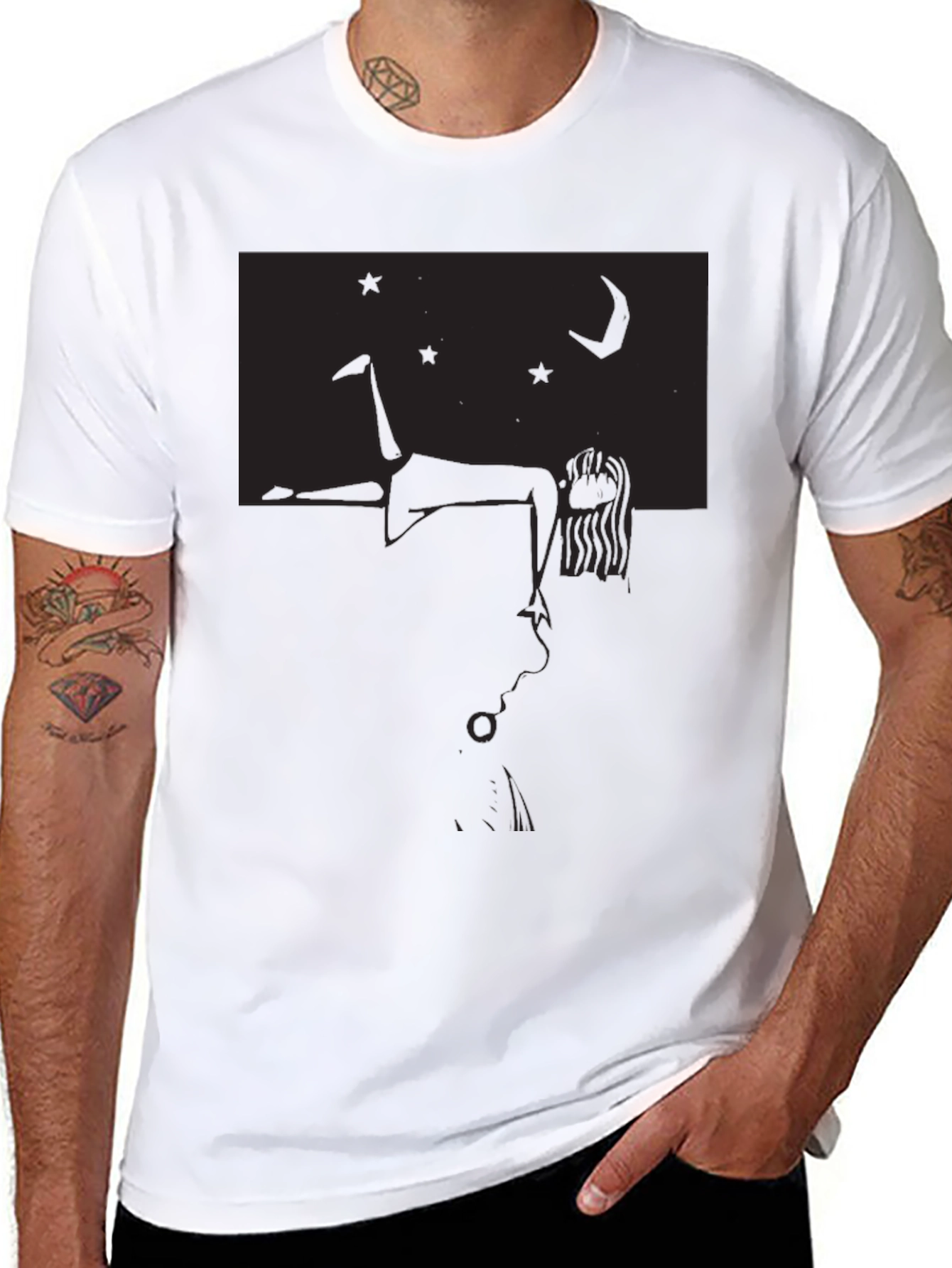 Dreamscape Graphic Tee - Black Cotton Shirt