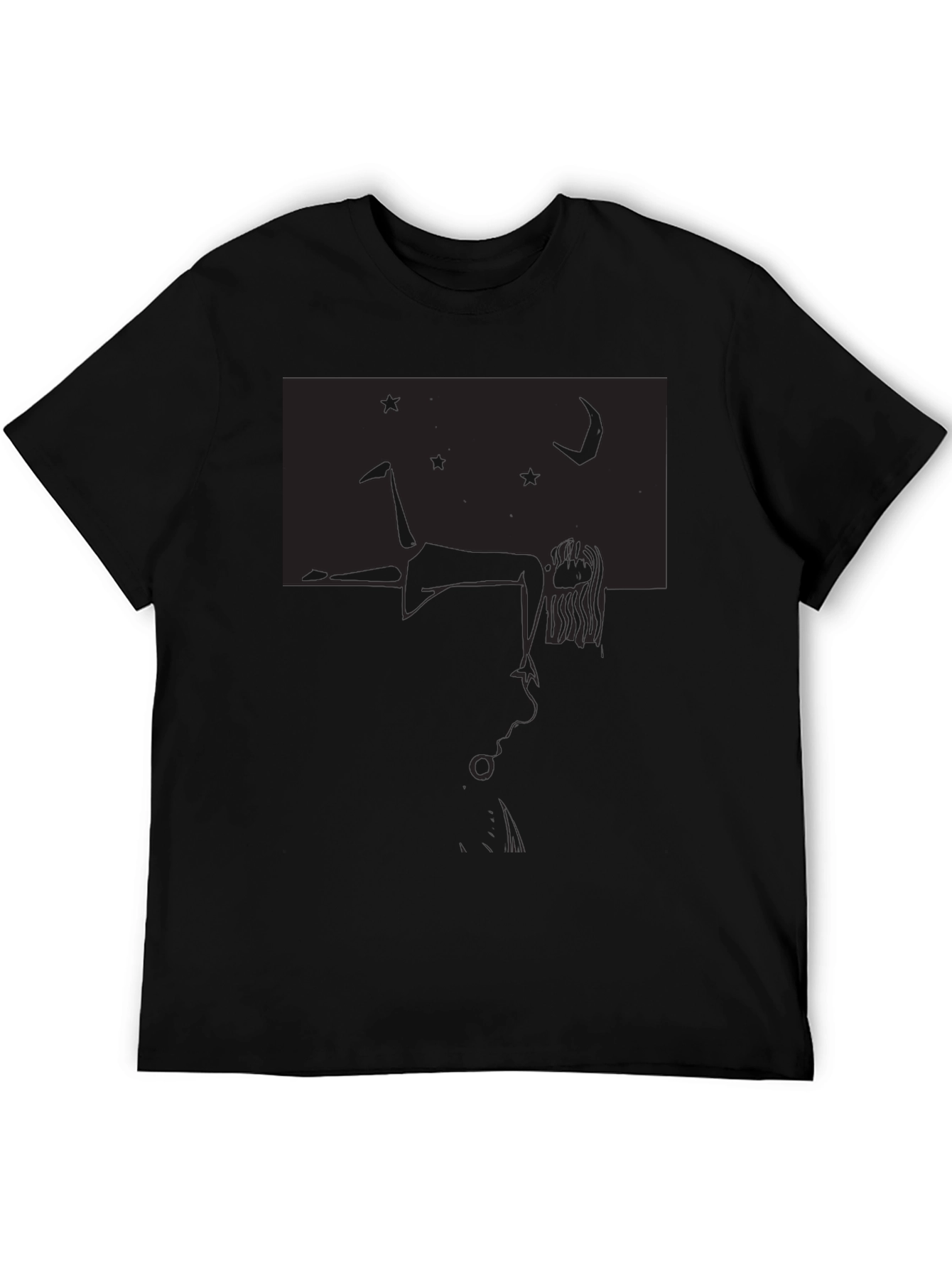 Dreamscape Graphic Tee - Black Cotton Shirt