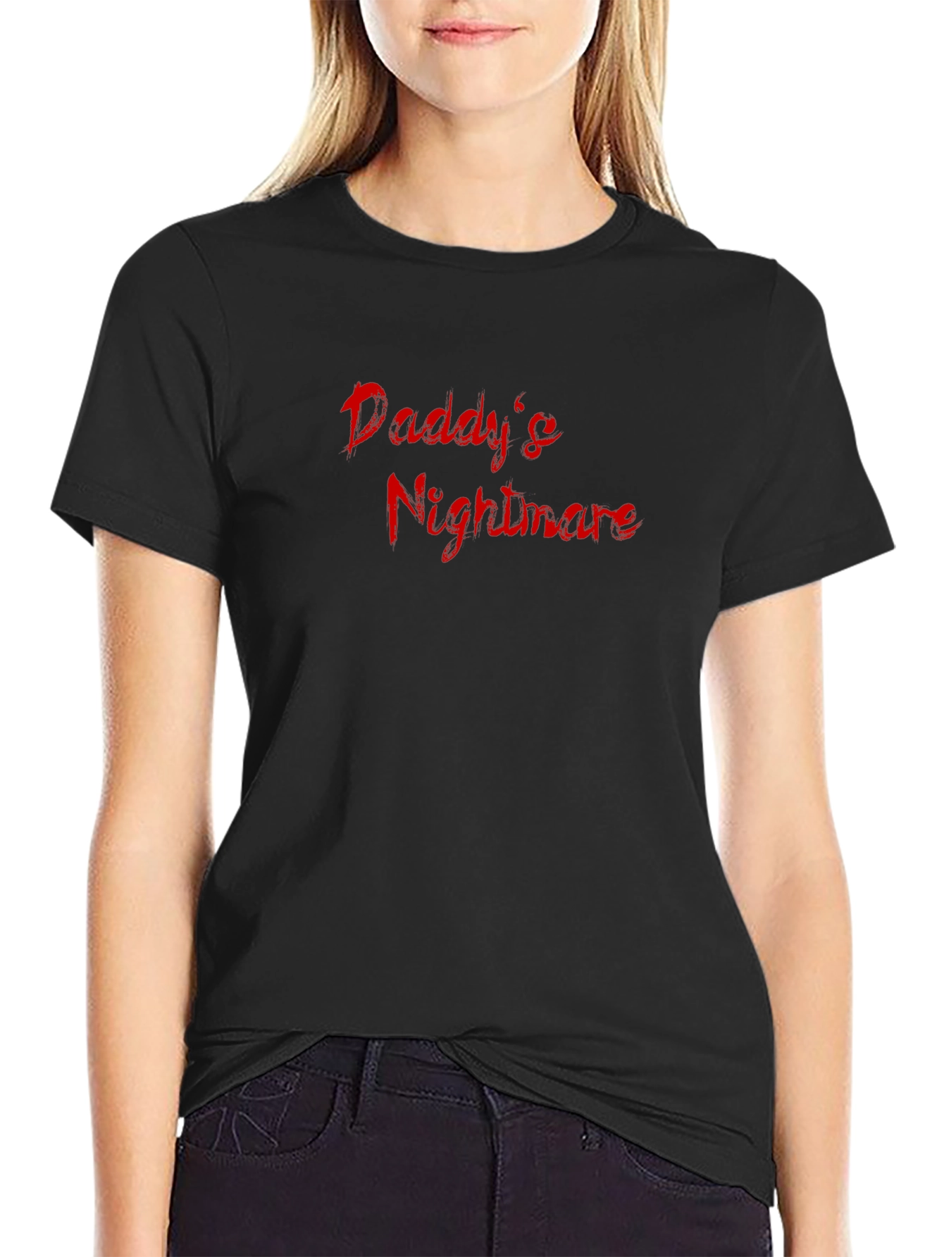 Daddys Nightmare Graphic Tee - Black Cotton Blend