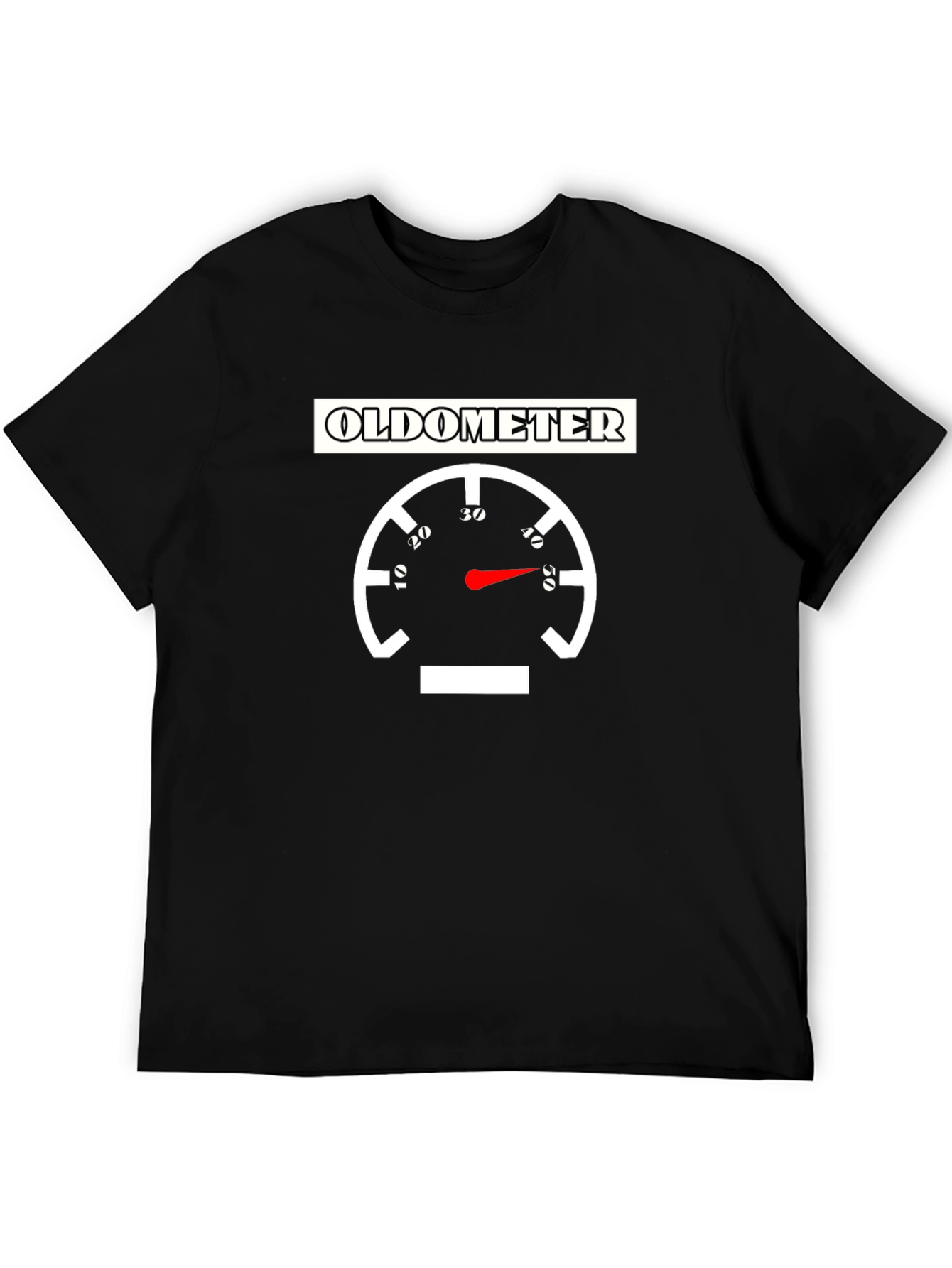 Oldometer Gauge Funny Birthday Graphic Tee - Black