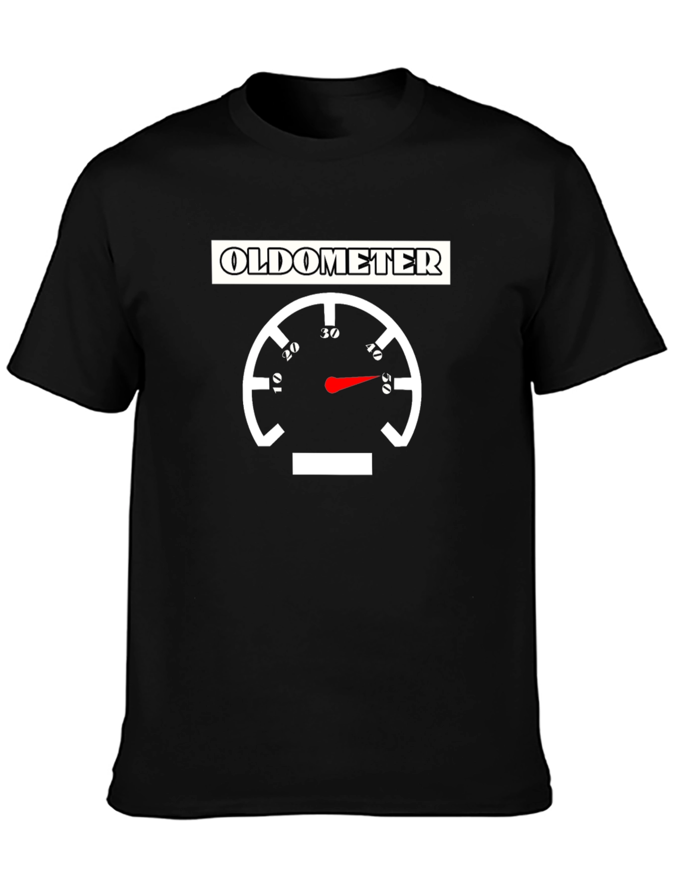 Oldometer Gauge Funny Birthday Graphic Tee - Black