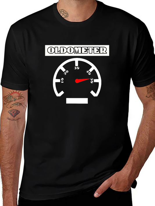 Oldometer Gauge Funny Birthday Graphic Tee - Black